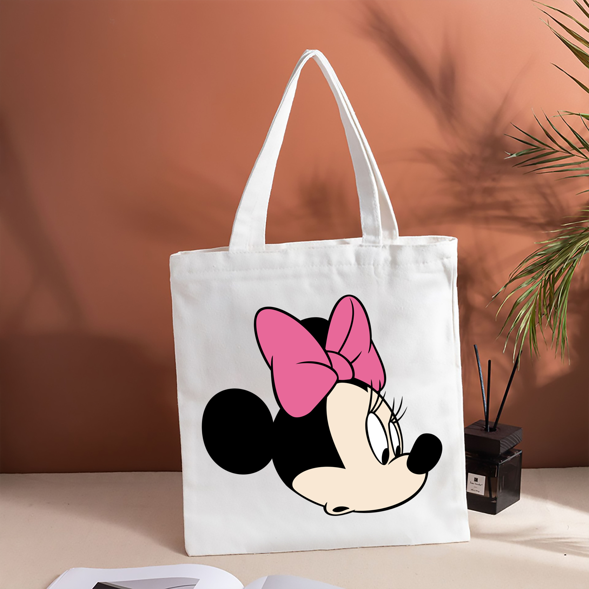 ミッキーマウス Mickey Mouse 縦型キャンバス生地手提げバッグ　トートバッグ