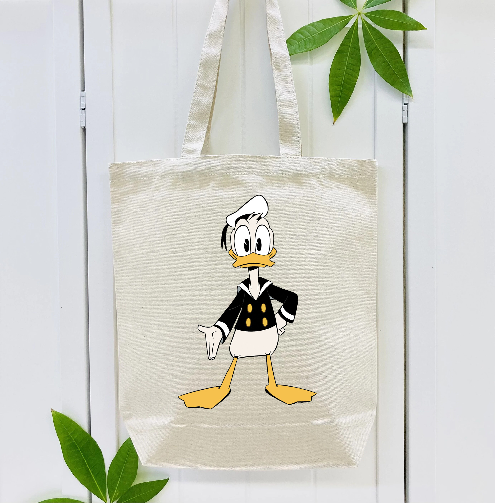 ミッキーマウス Mickey Mouse 縦型キャンバス生地手提げバッグ　トートバッグ