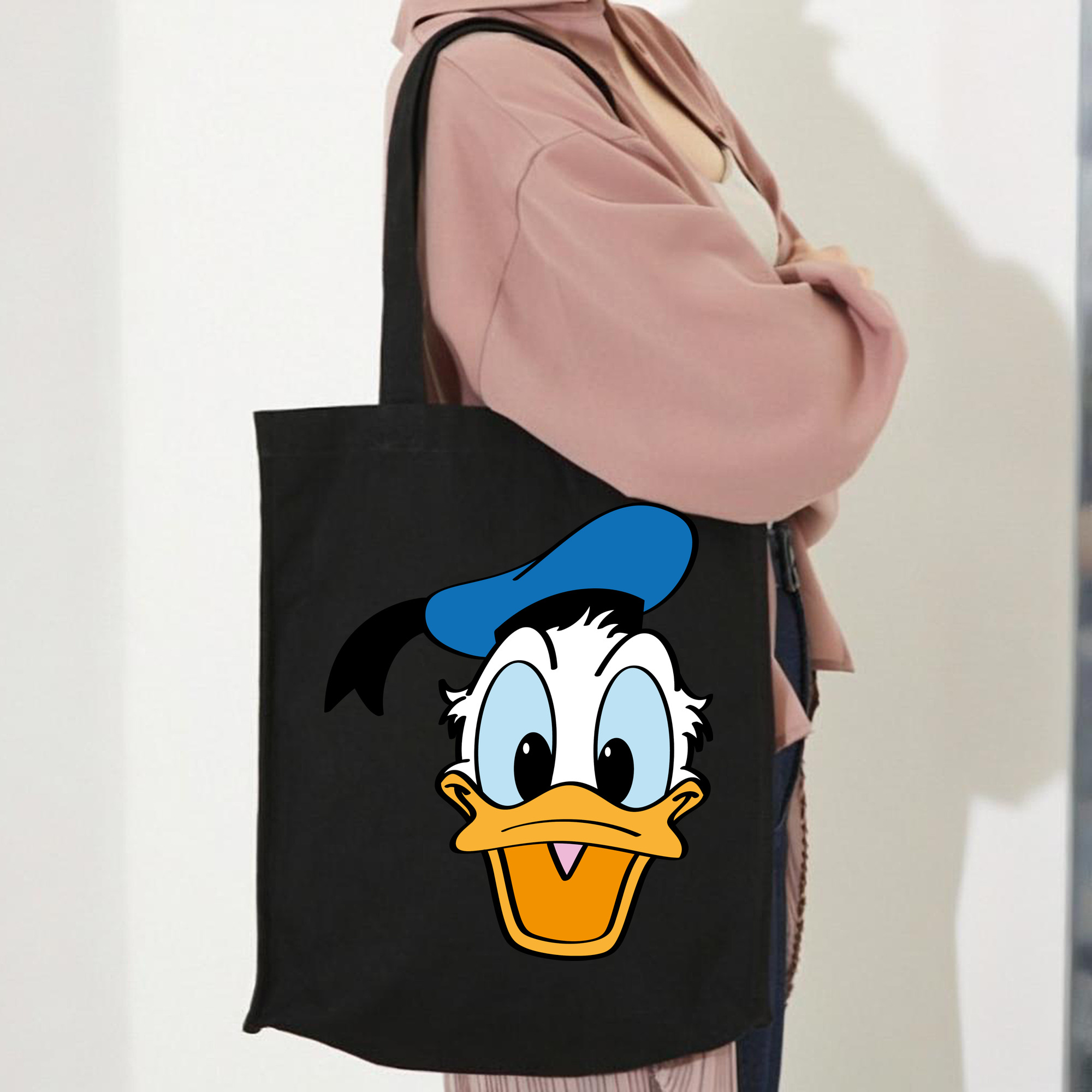 ミッキーマウス Mickey Mouse 縦型キャンバス生地手提げバッグ　トートバッグ