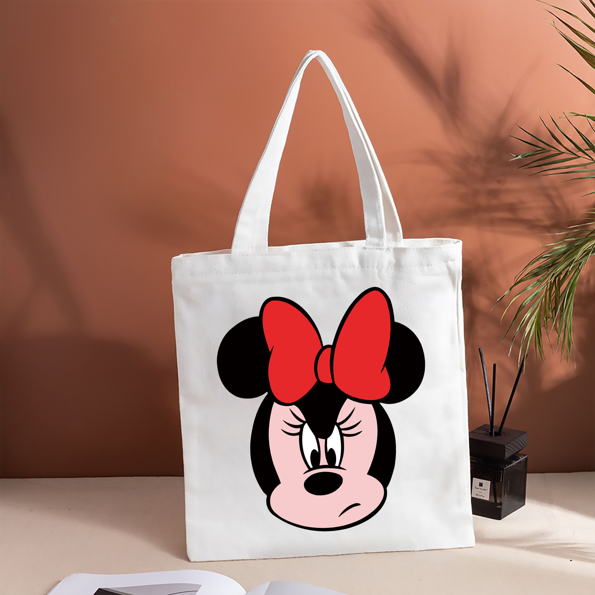 ミッキーマウス Mickey Mouse 縦型キャンバス生地手提げバッグ　トートバッグ