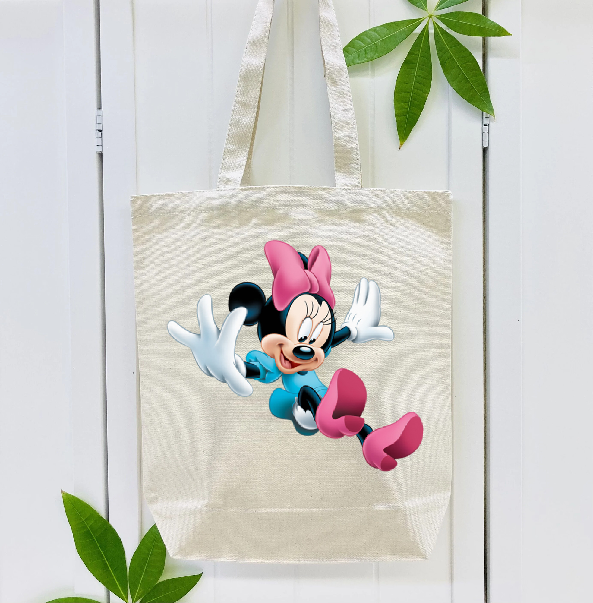 ミッキーマウス Mickey Mouse 縦型キャンバス生地手提げバッグ　トートバッグ
