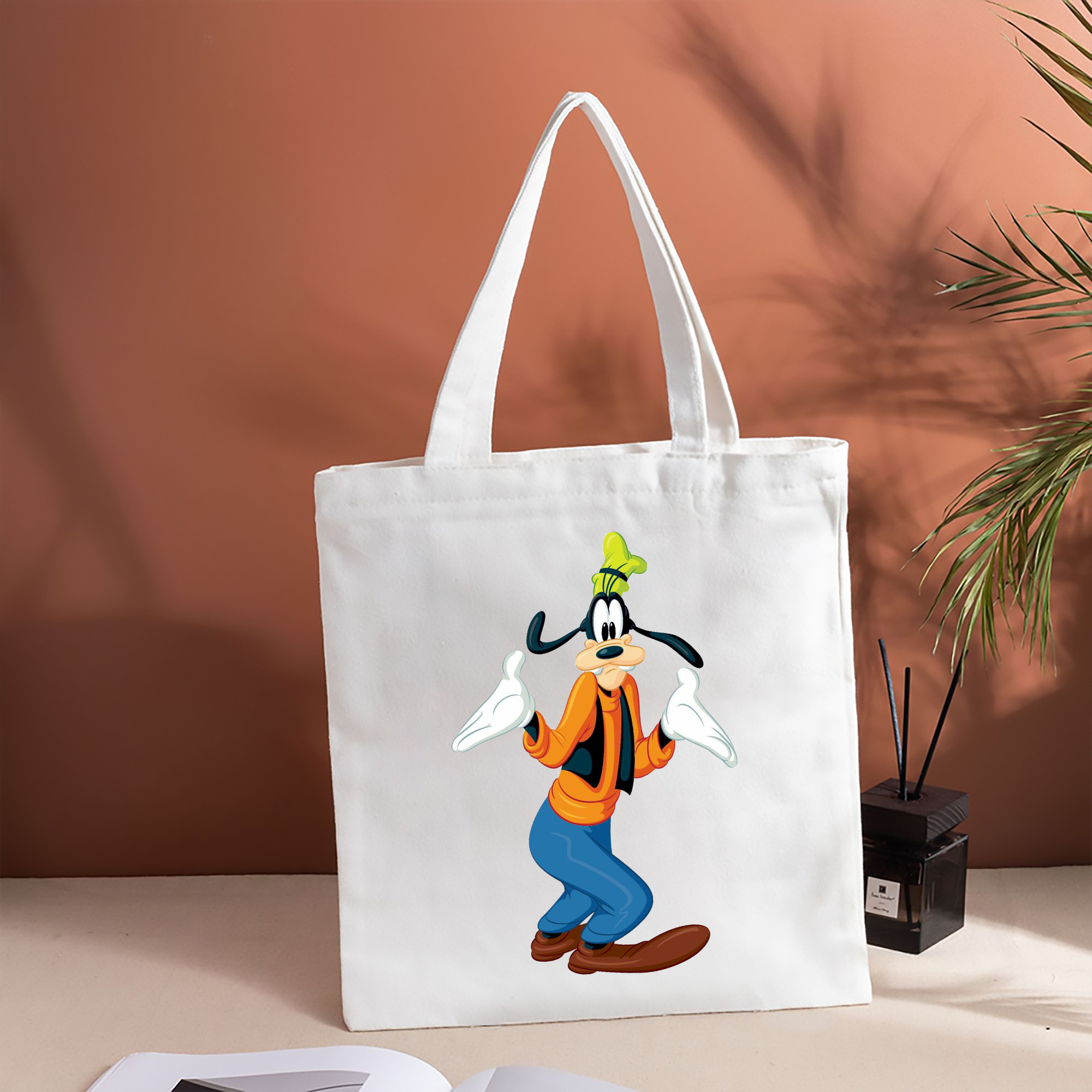 ミッキーマウス Mickey Mouse 縦型キャンバス生地手提げバッグ　トートバッグ