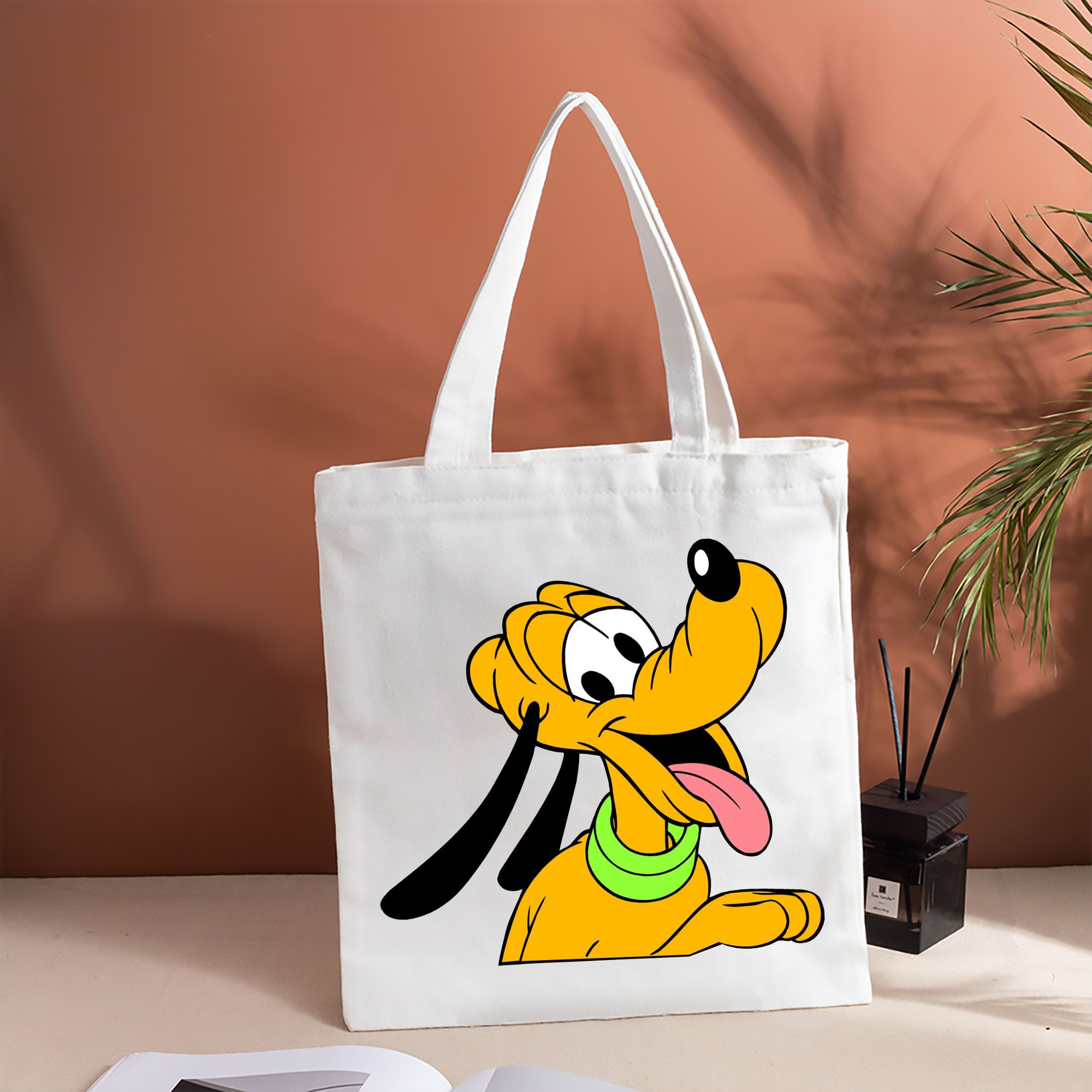 ミッキーマウス Mickey Mouse 縦型キャンバス生地手提げバッグ　トートバッグ