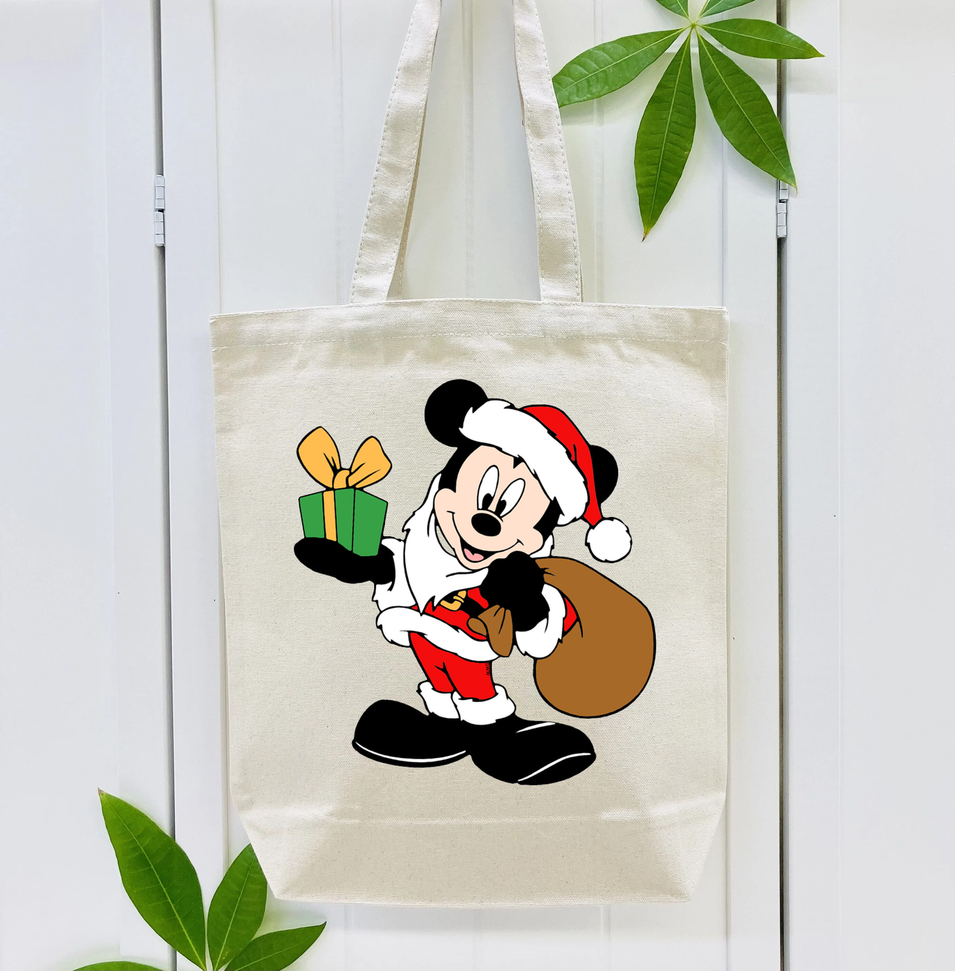ミッキーマウス Mickey Mouse 縦型キャンバス生地手提げバッグ　トートバッグ