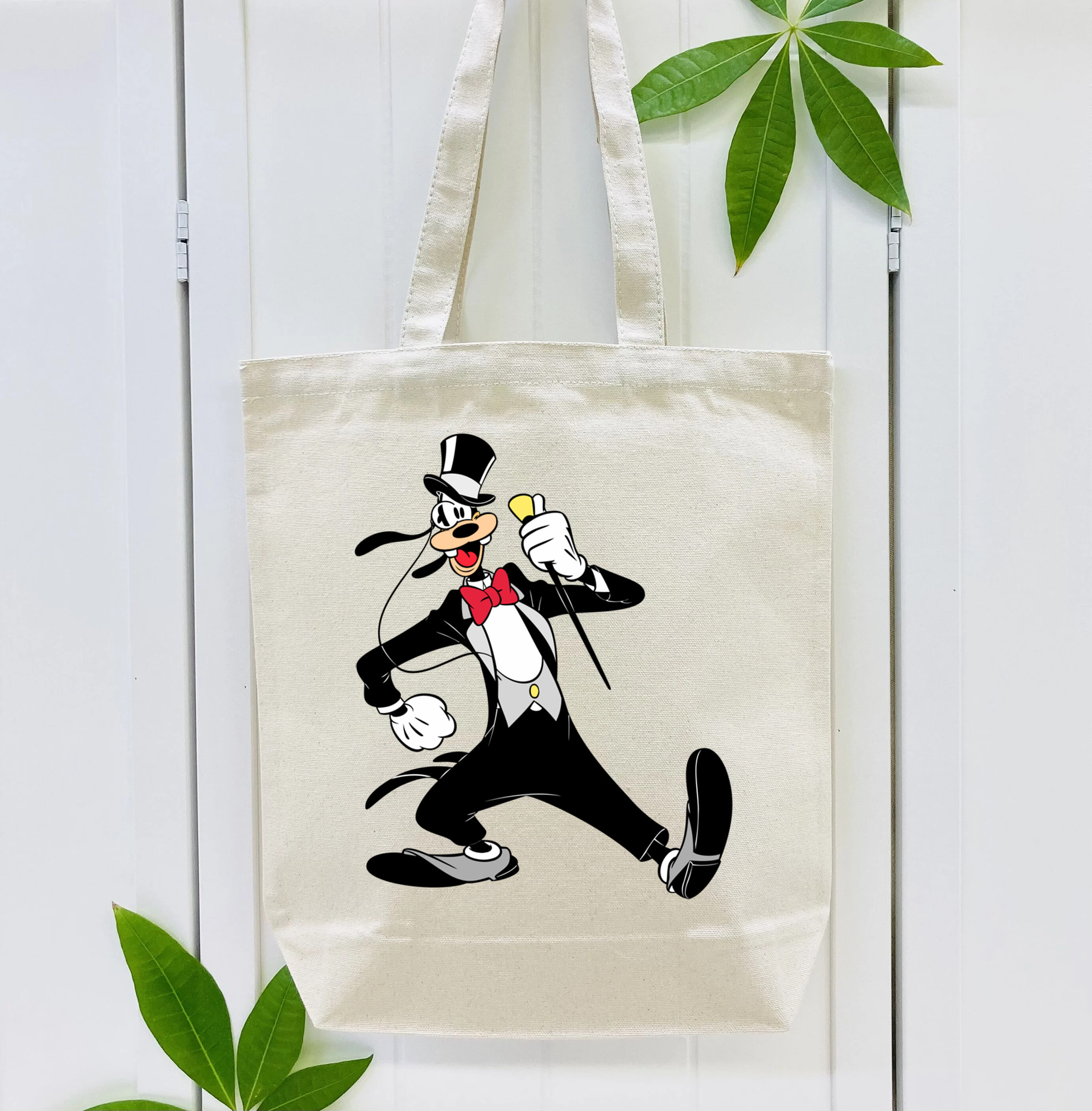 ミッキーマウス Mickey Mouse 縦型キャンバス生地手提げバッグ　トートバッグ