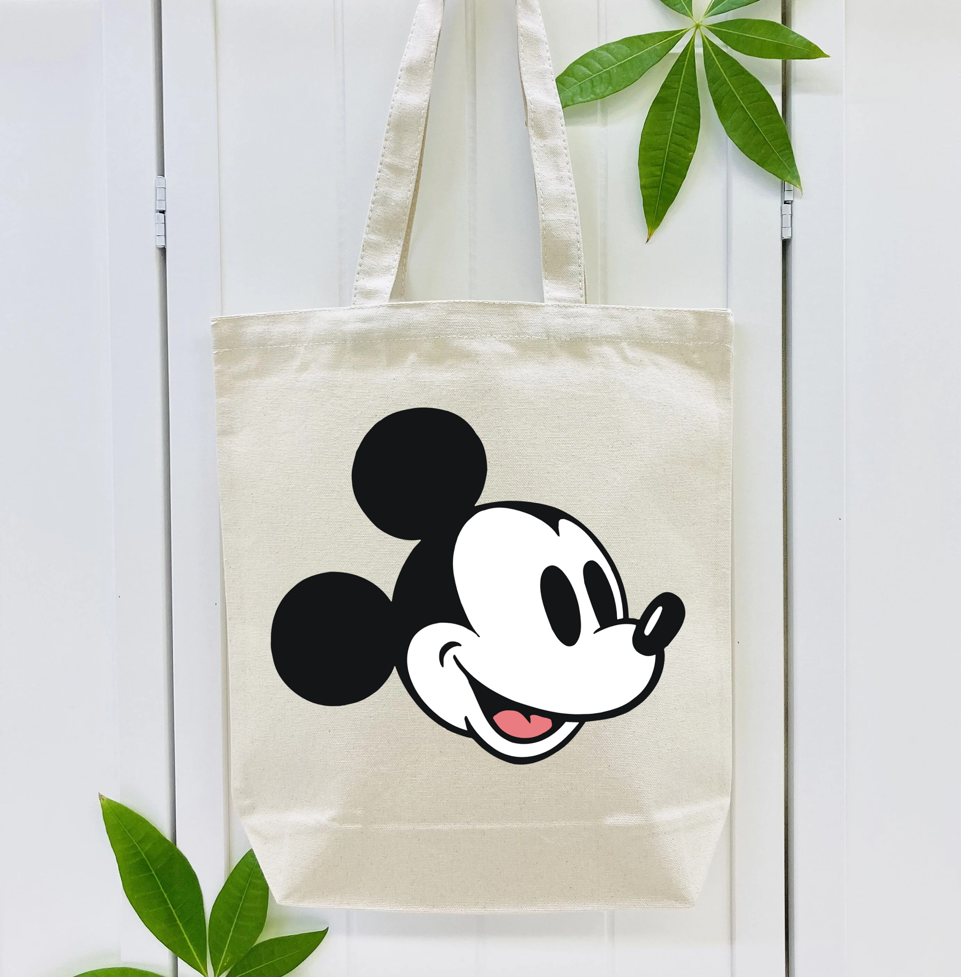 ミッキーマウス Mickey Mouse 縦型キャンバス生地手提げバッグ　トートバッグ