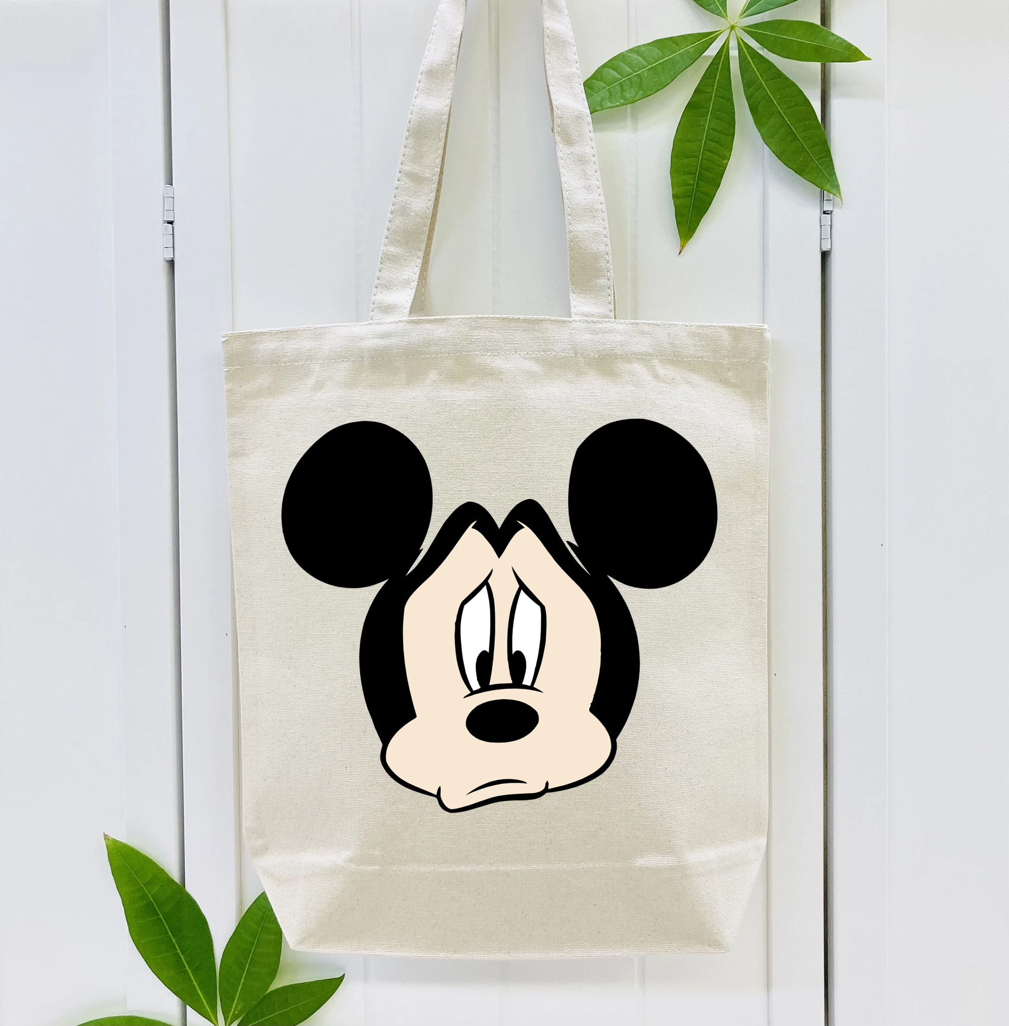 ミッキーマウス Mickey Mouse 縦型キャンバス生地手提げバッグ　トートバッグ