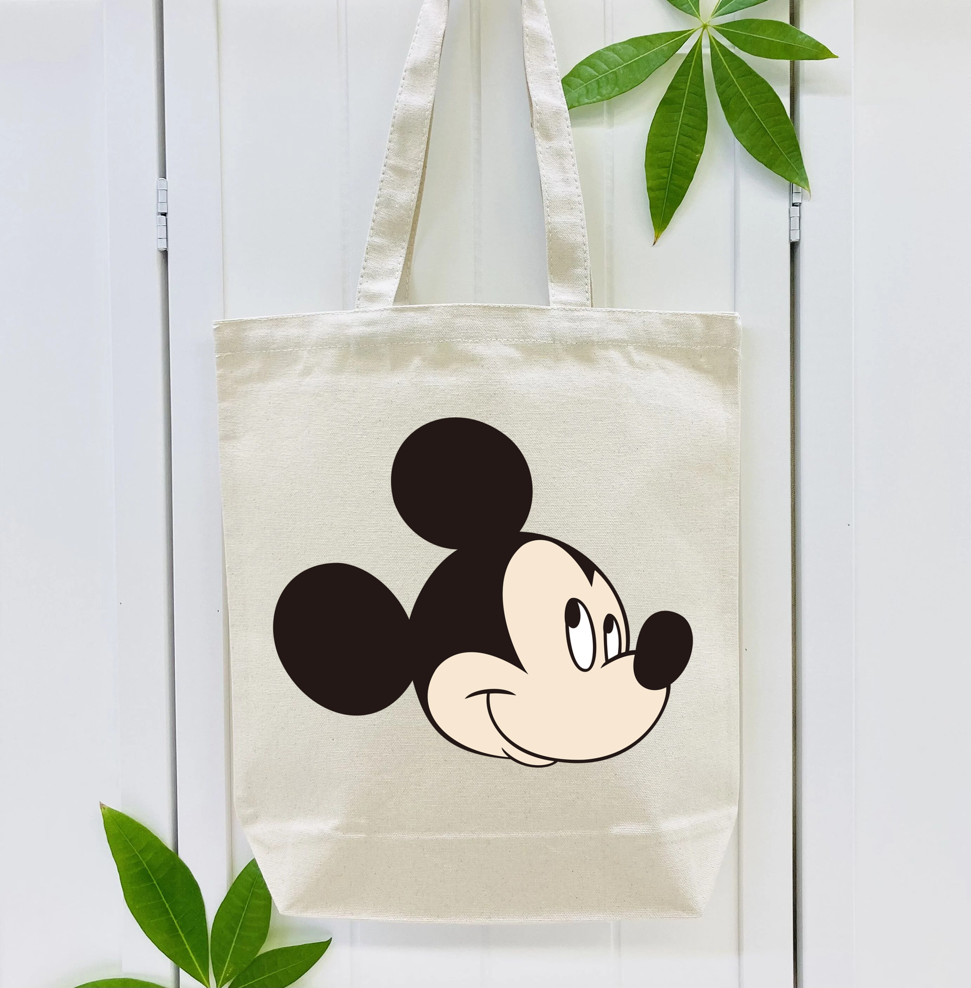 ミッキーマウス Mickey Mouse 縦型キャンバス生地手提げバッグ　トートバッグ