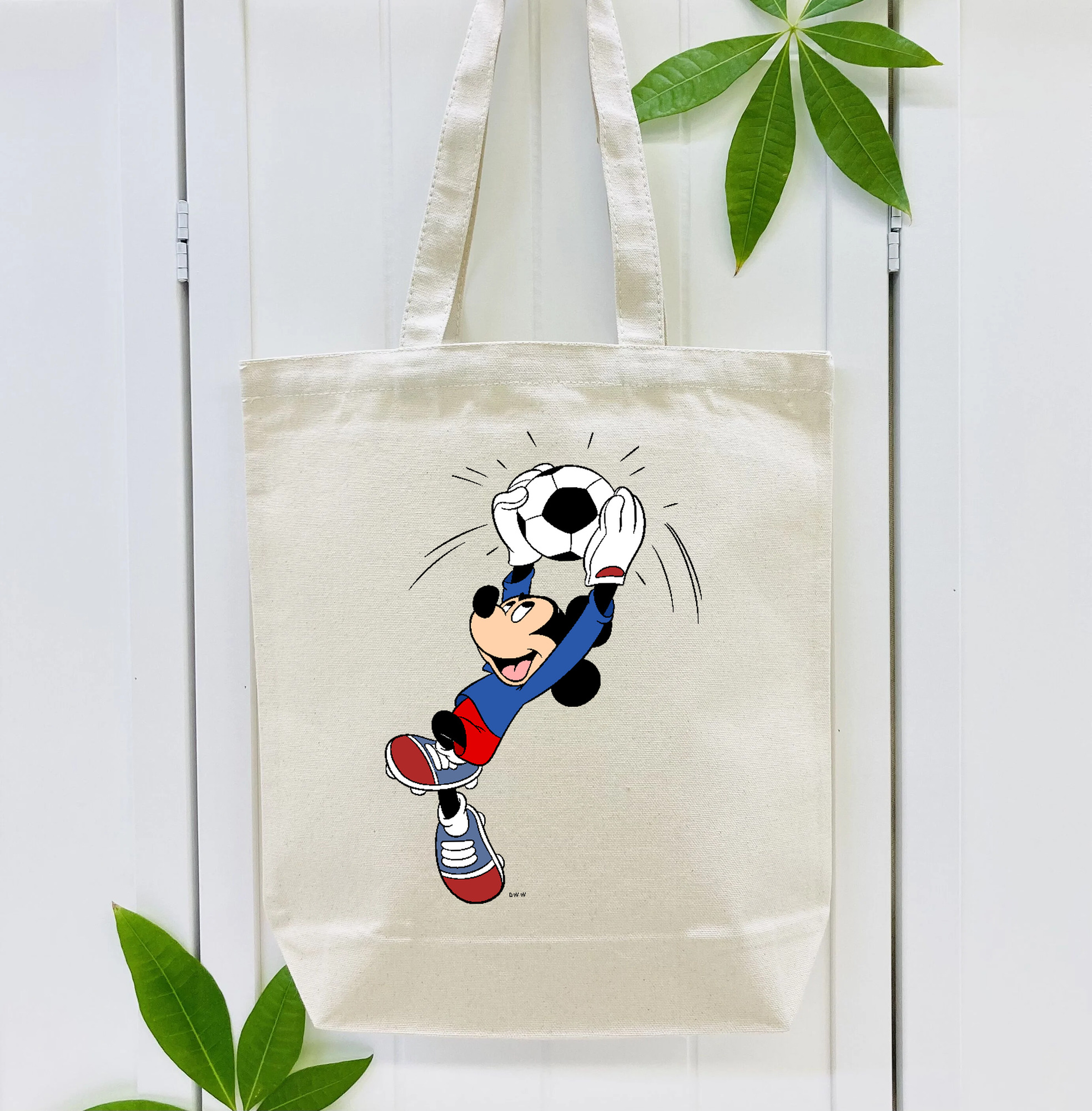 ミッキーマウス Mickey Mouse 縦型キャンバス生地手提げバッグ　トートバッグ