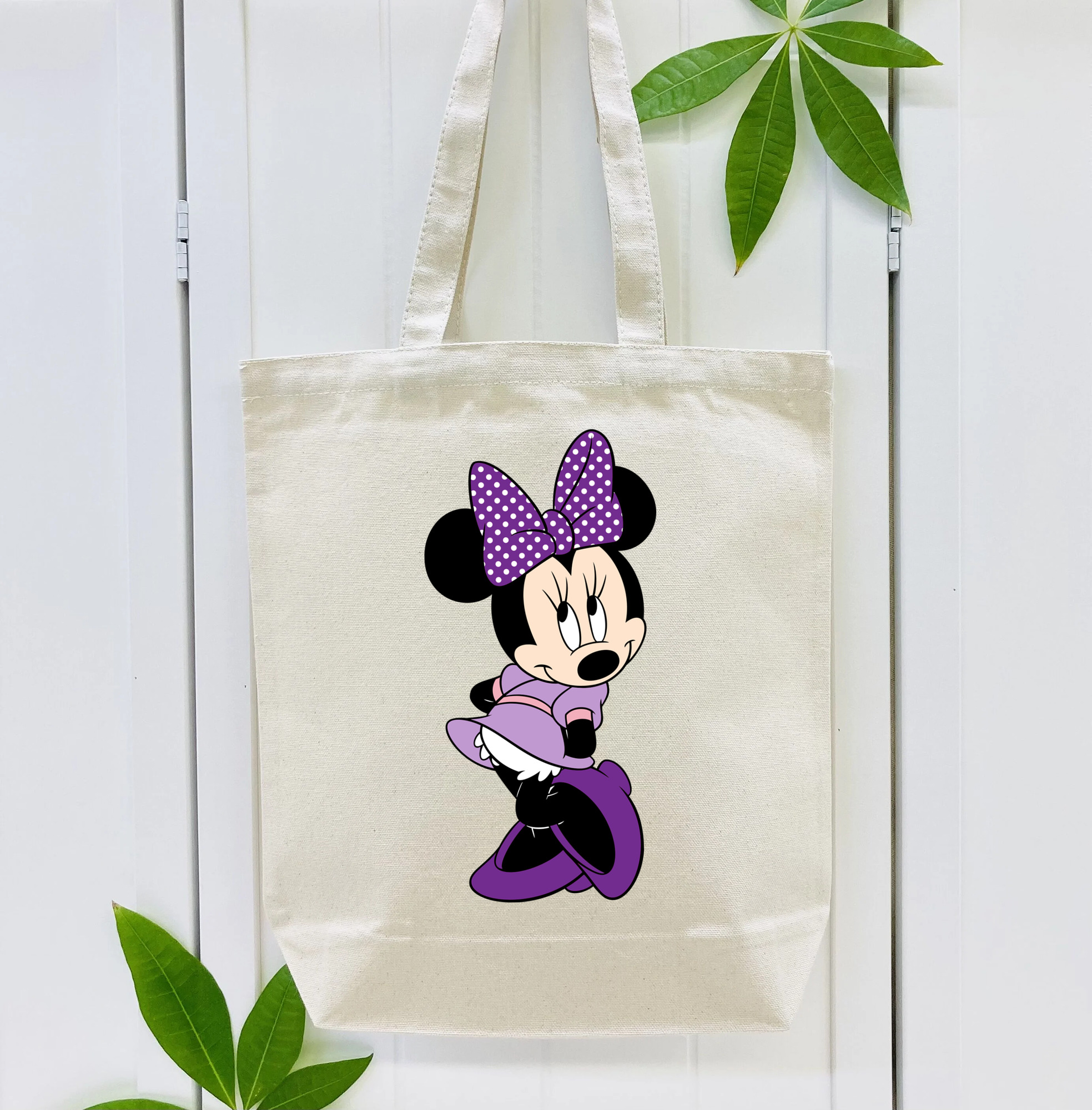 ミッキーマウス Mickey Mouse 縦型キャンバス生地手提げバッグ　トートバッグ