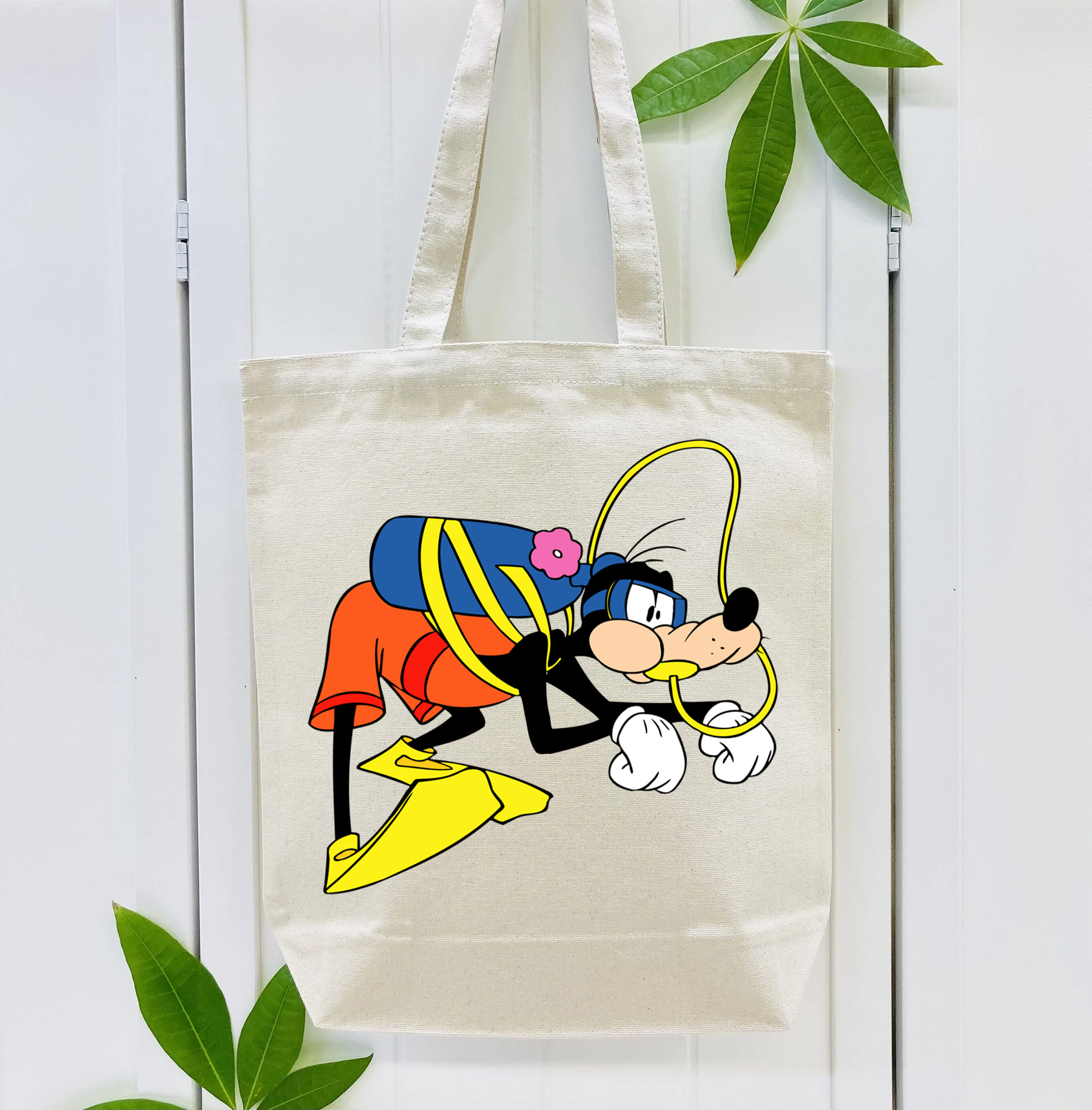 ミッキーマウス Mickey Mouse 縦型キャンバス生地手提げバッグ　トートバッグ