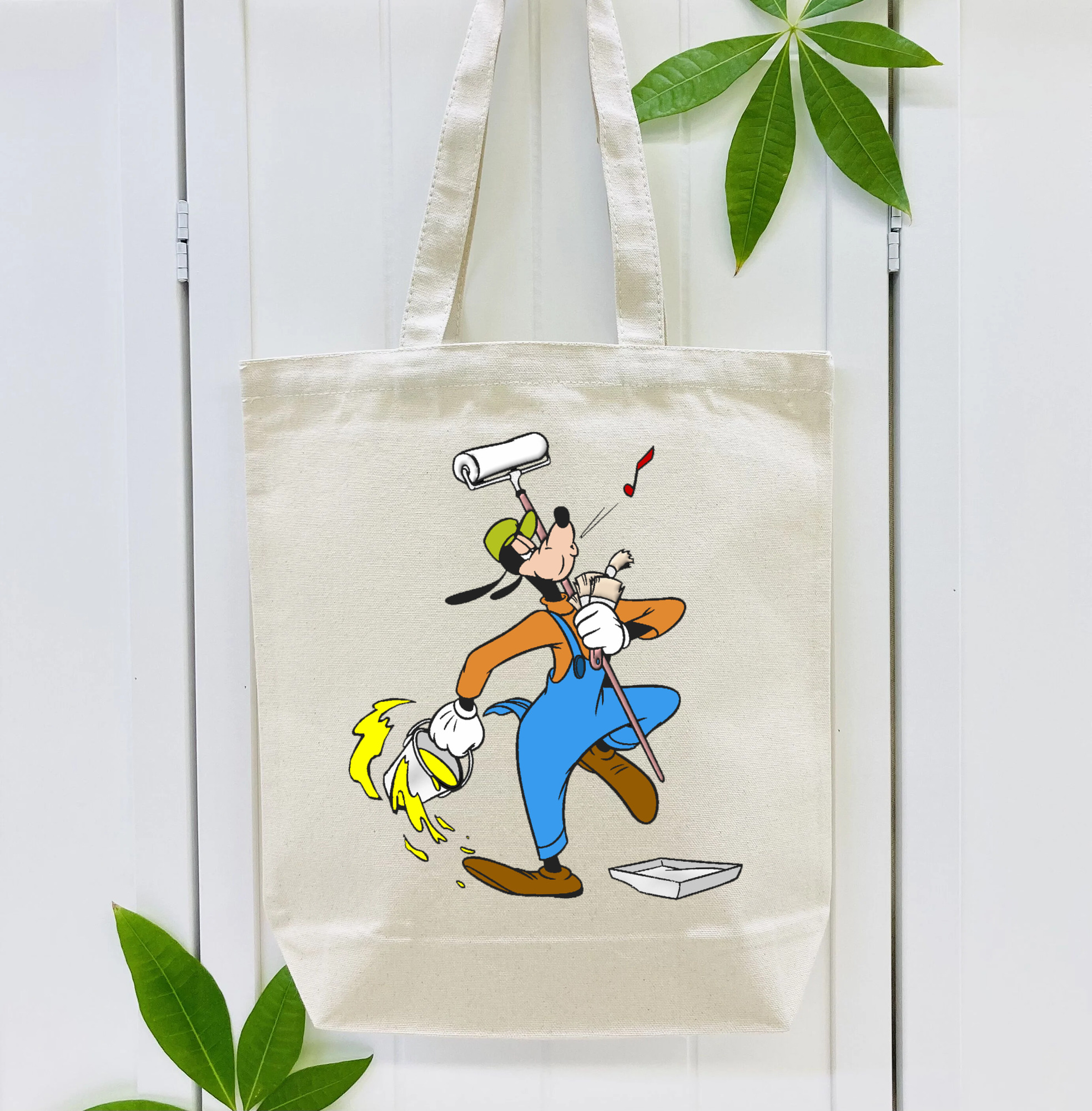 ミッキーマウス Mickey Mouse 縦型キャンバス生地手提げバッグ　トートバッグ