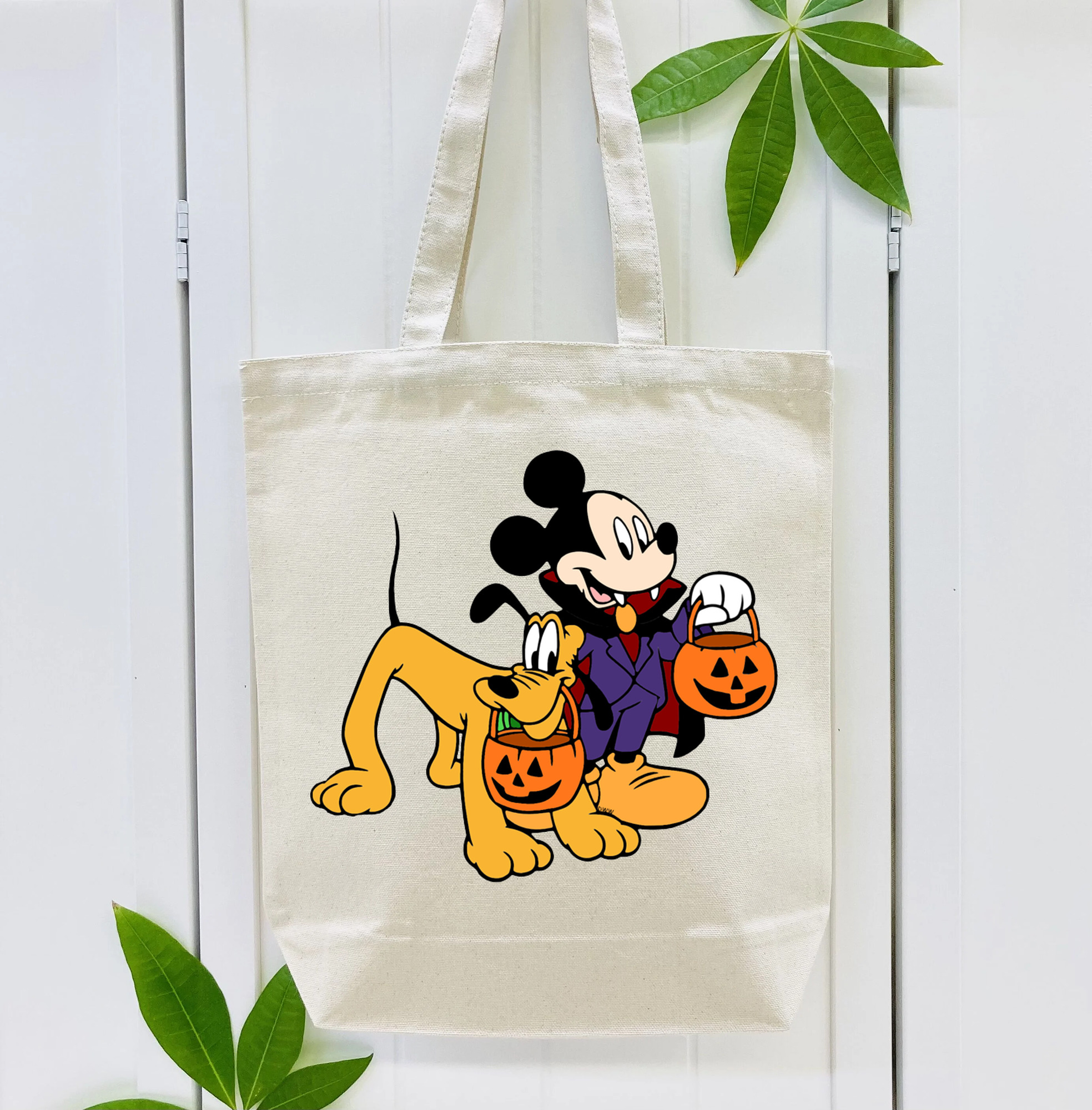ミッキーマウス Mickey Mouse 縦型キャンバス生地手提げバッグ　トートバッグ