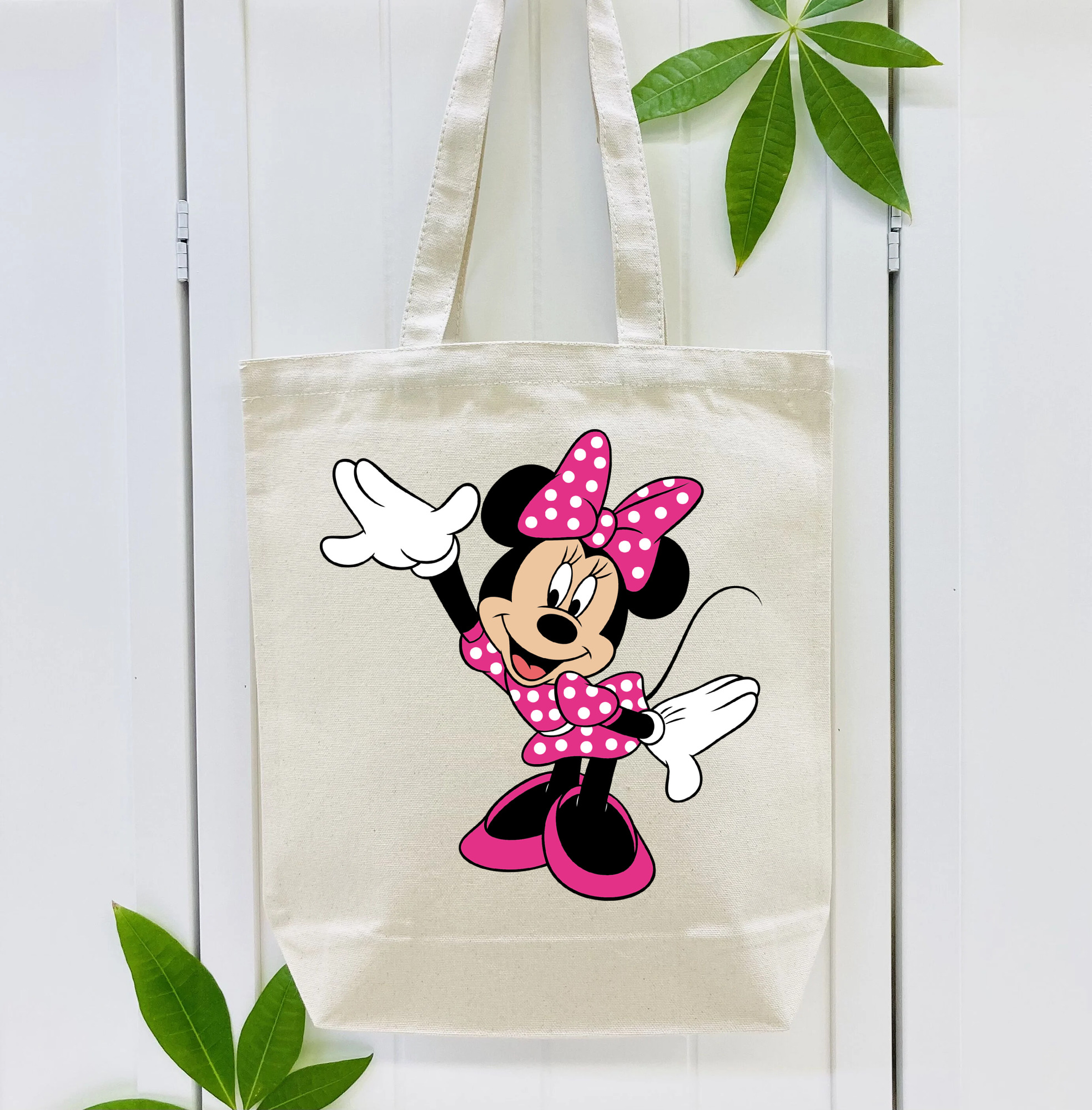 ミッキーマウス Mickey Mouse 縦型キャンバス生地手提げバッグ　トートバッグ