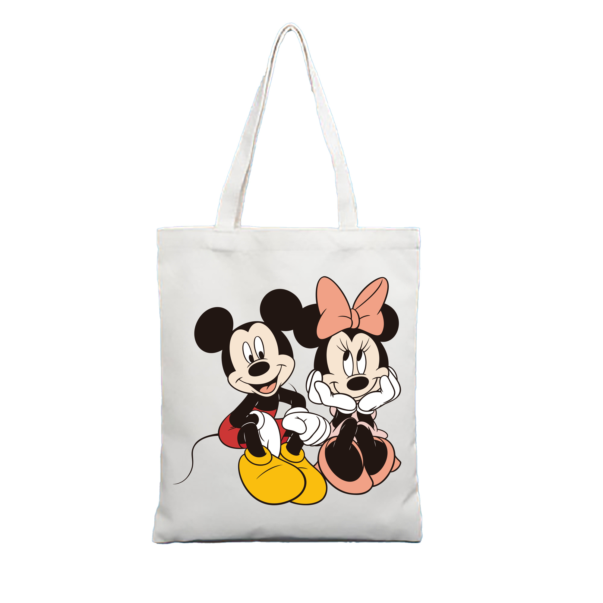（画像用） ミッキーマウス Mickey Mouse 縦型キャンバス生地手提げバッグ　トートバッグ
