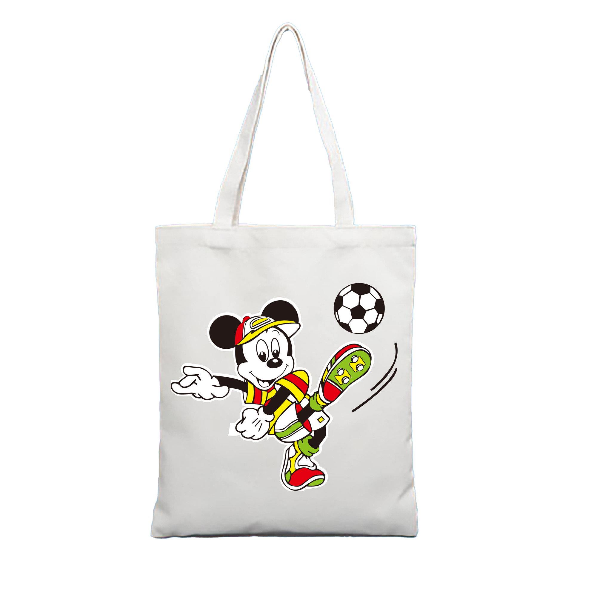 ミッキーマウス Mickey Mouse 縦型キャンバス生地手提げバッグ　トートバッグ
