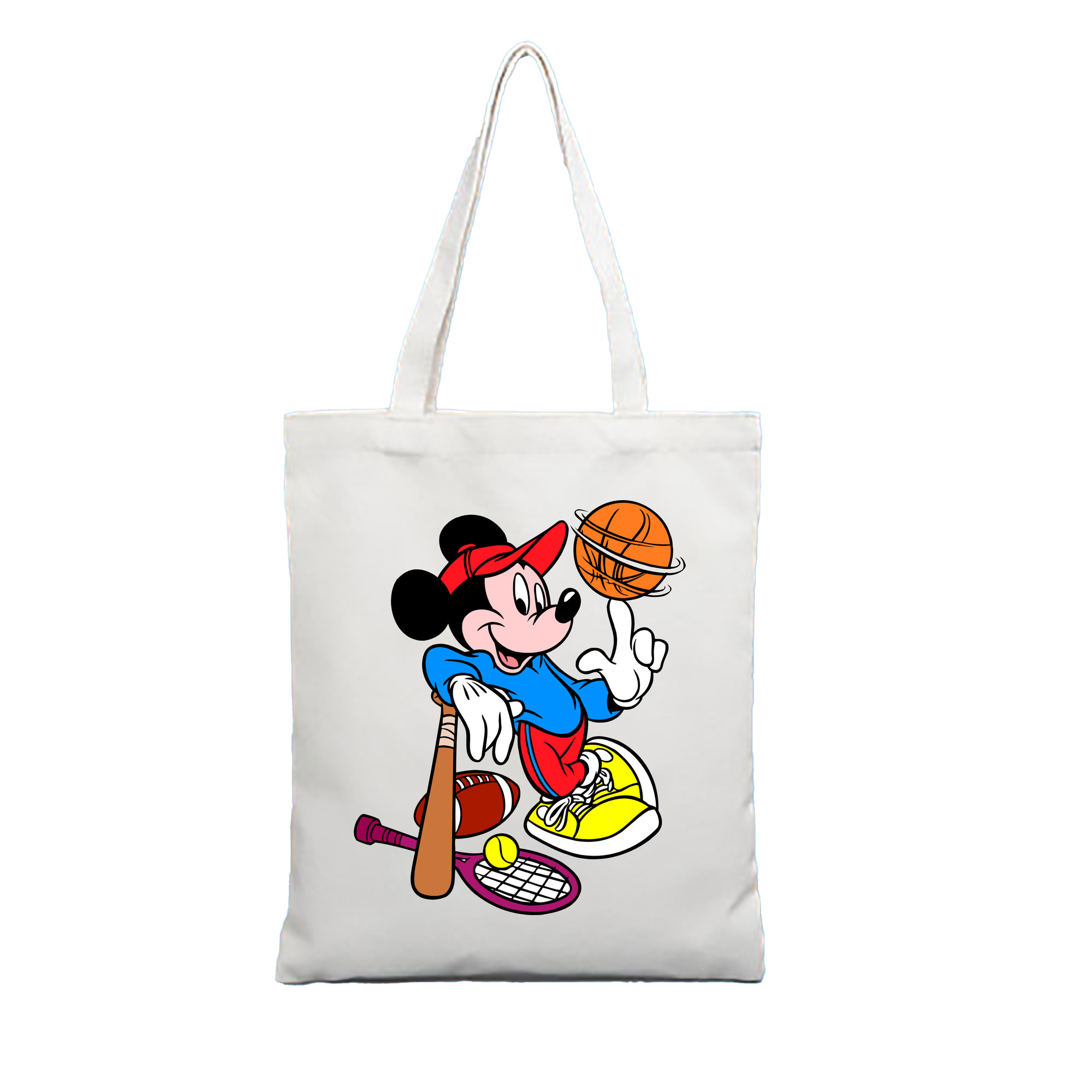 ミッキーマウス Mickey Mouse 縦型キャンバス生地手提げバッグ　トートバッグ