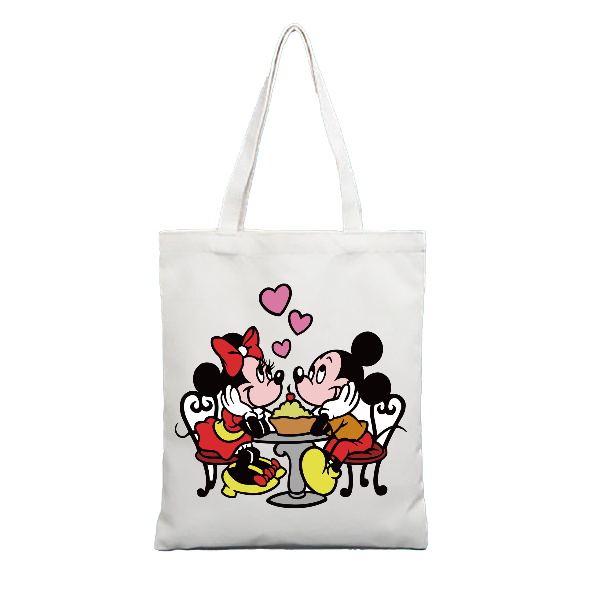ミッキーマウス Mickey Mouse 縦型キャンバス生地手提げバッグ　トートバッグ