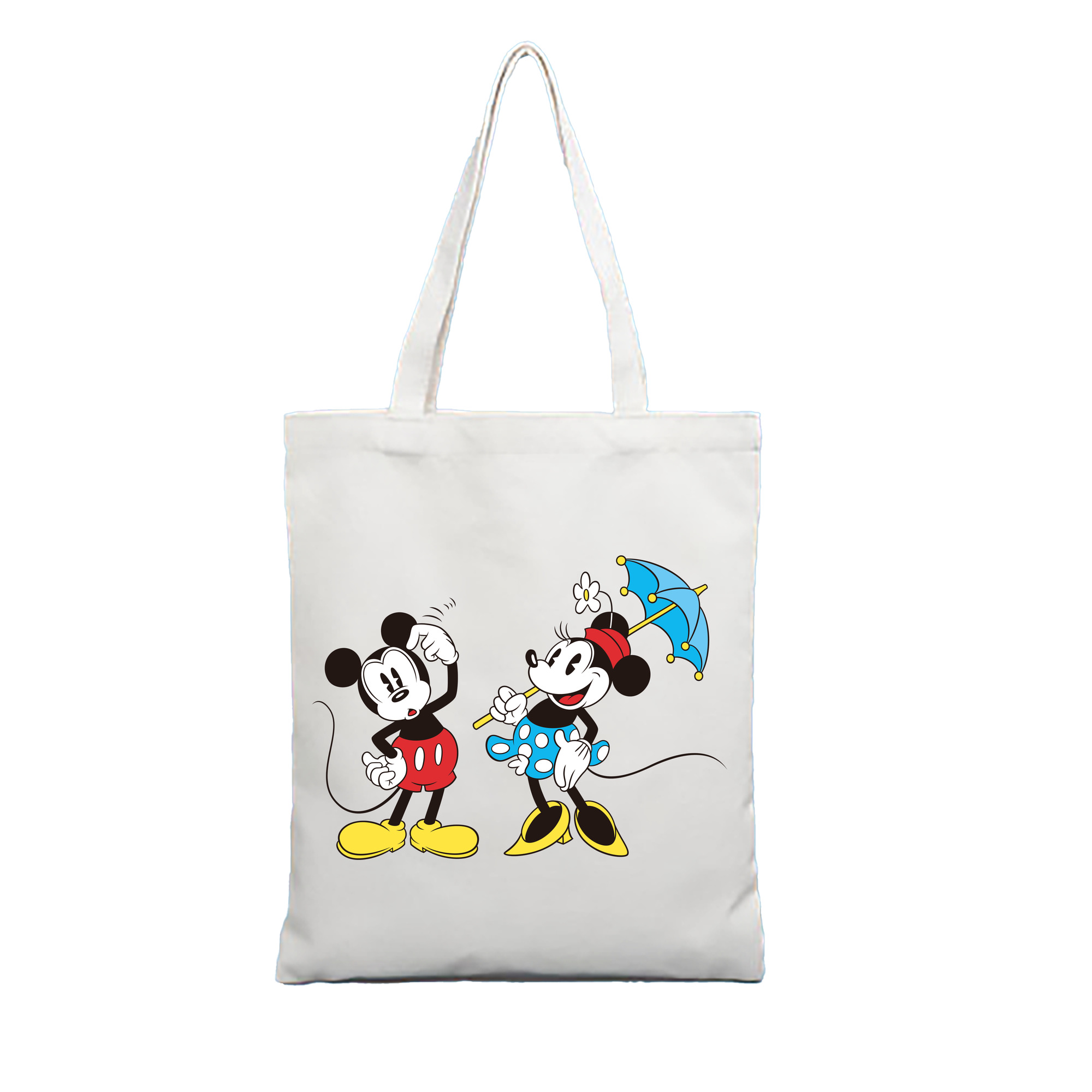 ミッキーマウス Mickey Mouse 縦型キャンバス生地手提げバッグ　トートバッグ