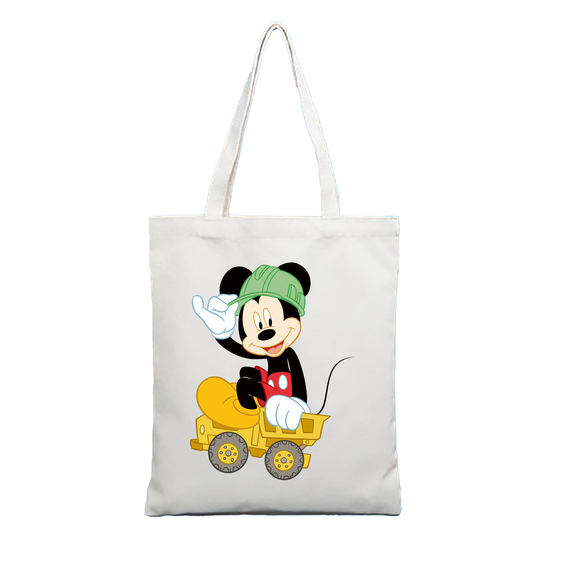 ミッキーマウス Mickey Mouse 縦型キャンバス生地手提げバッグ　トートバッグ