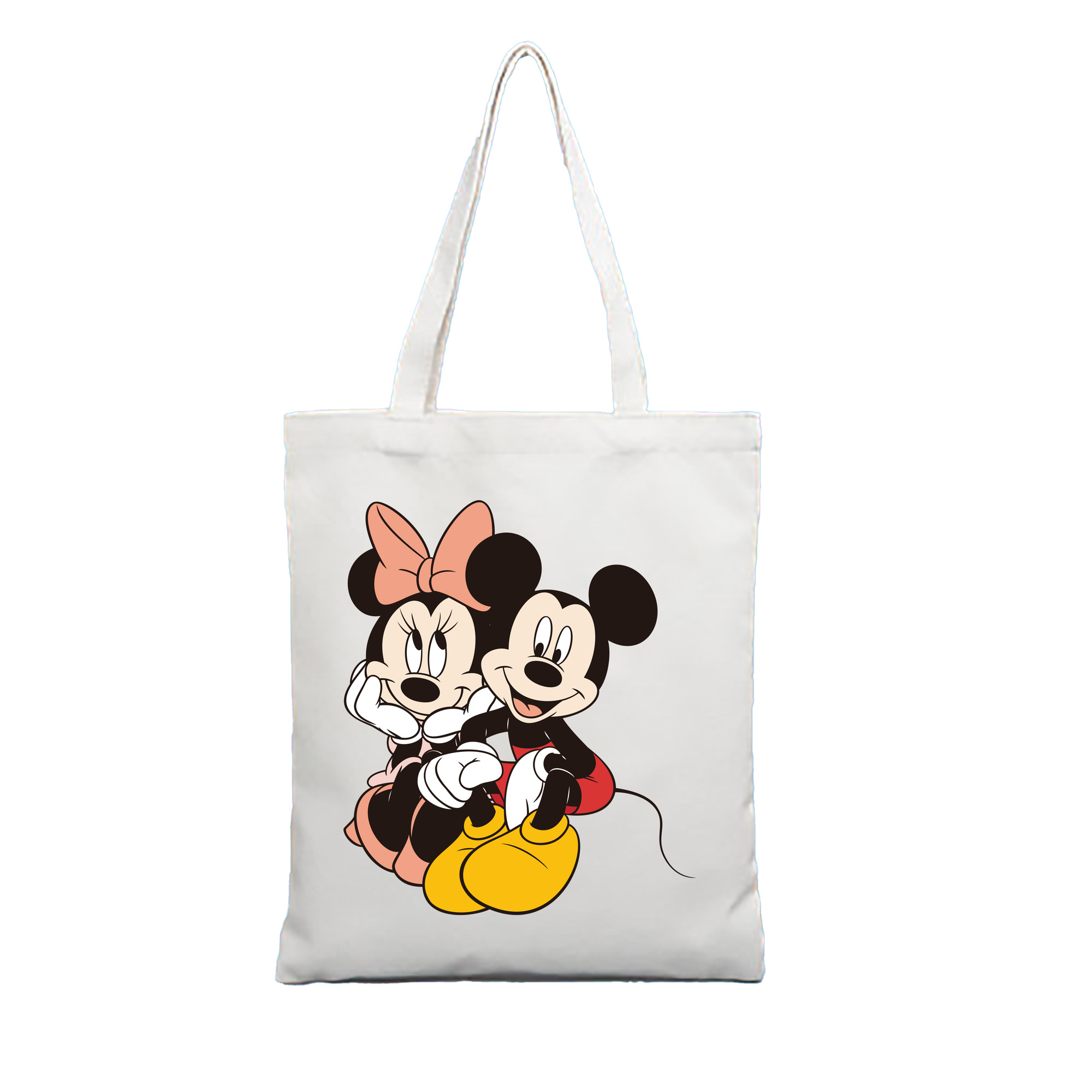 ミッキーマウス Mickey Mouse 縦型キャンバス生地手提げバッグ　トートバッグ
