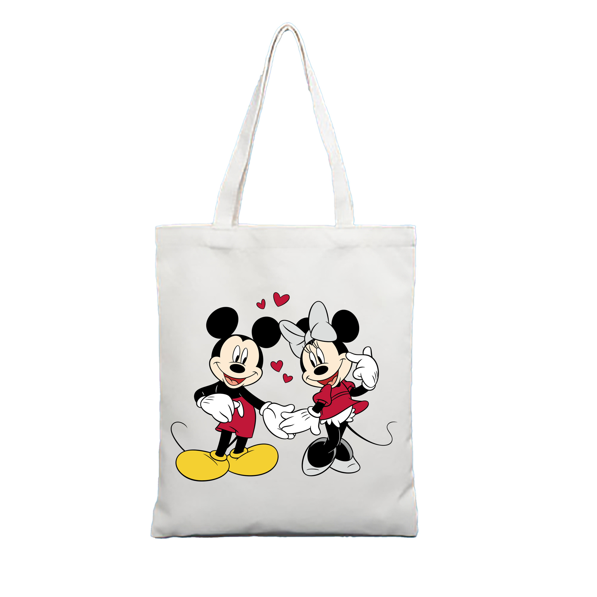 ミッキーマウス Mickey Mouse 縦型キャンバス生地手提げバッグ　トートバッグ