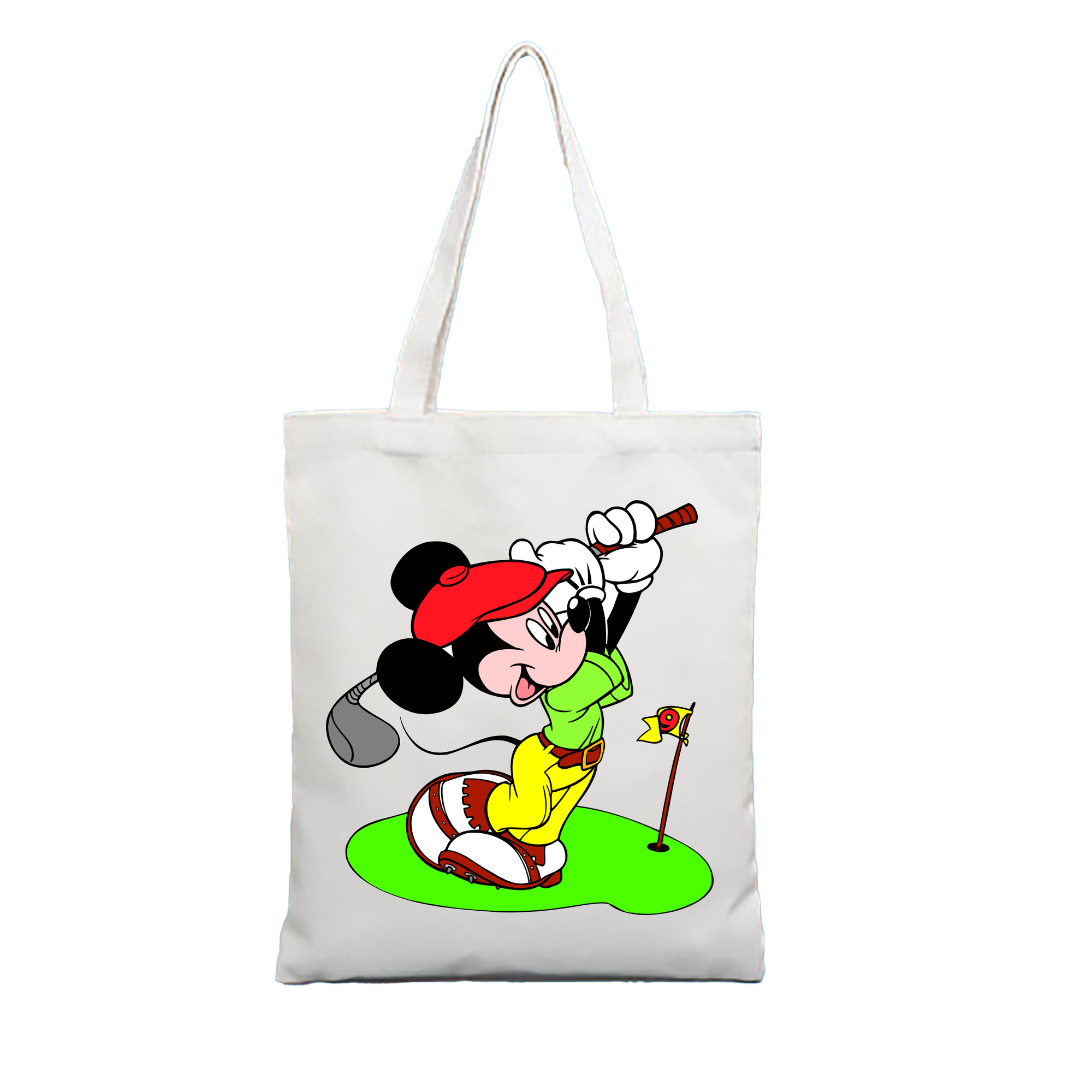 ミッキーマウス Mickey Mouse 縦型キャンバス生地手提げバッグ　トートバッグ
