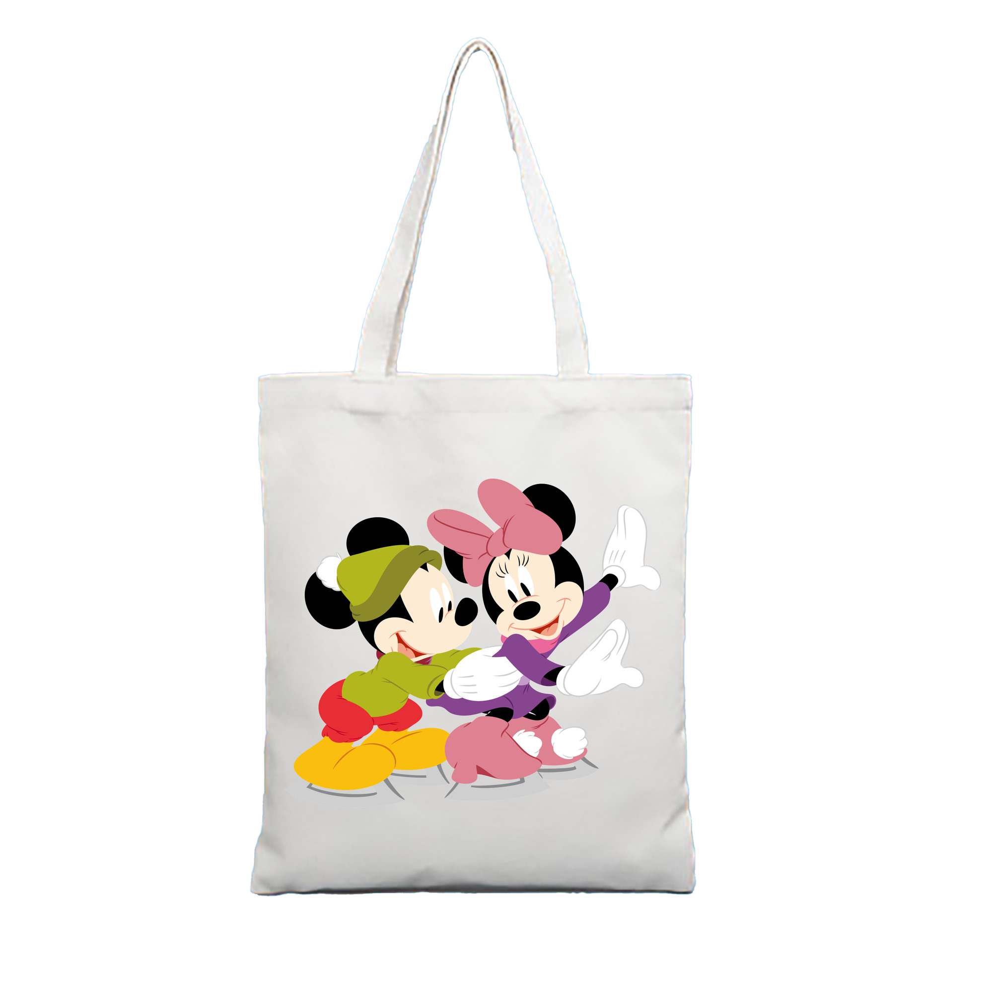 （画像用） ミッキーマウス Mickey Mouse 縦型キャンバス生地手提げバッグ　トートバッグ