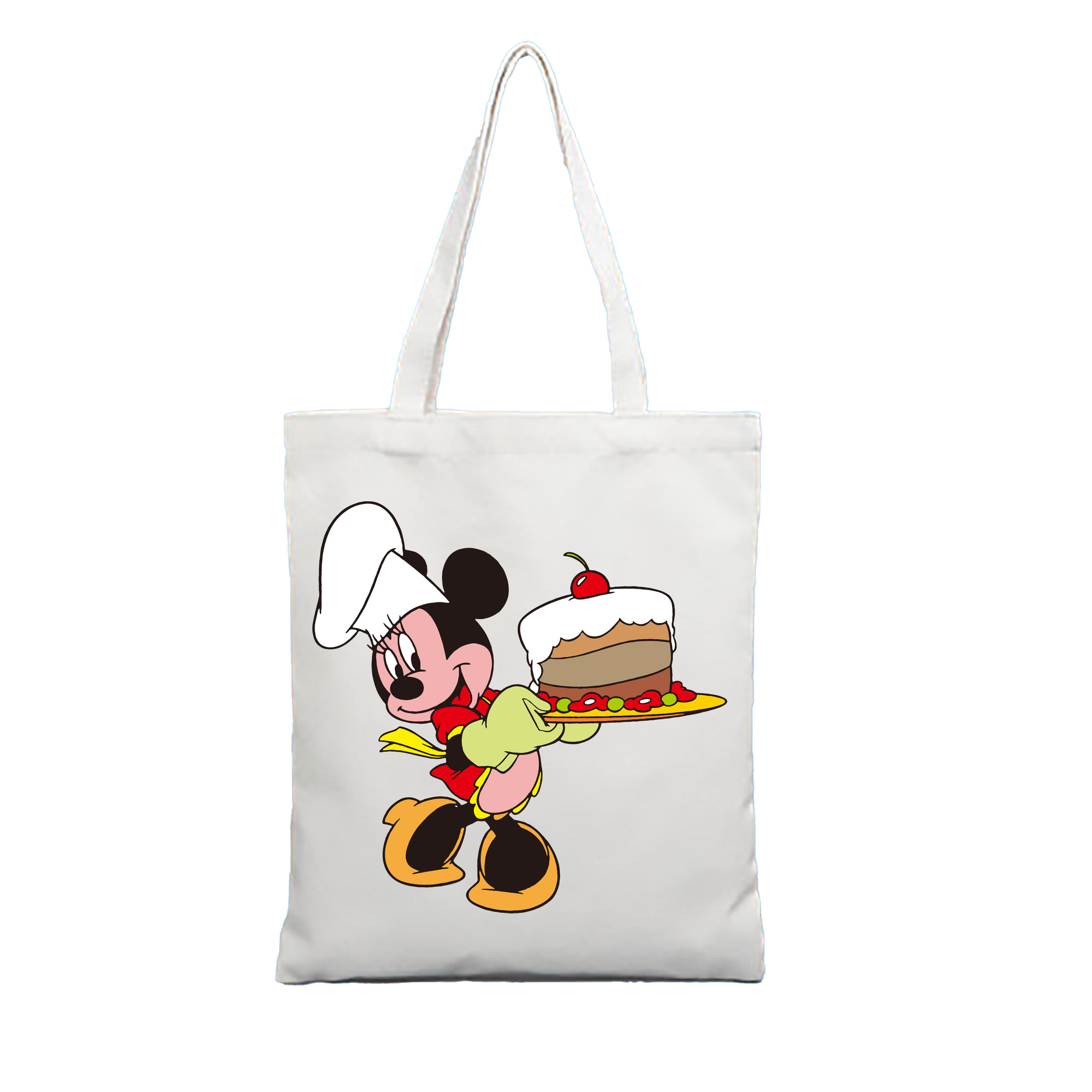 ミッキーマウス Mickey Mouse 縦型キャンバス生地手提げバッグ　トートバッグ