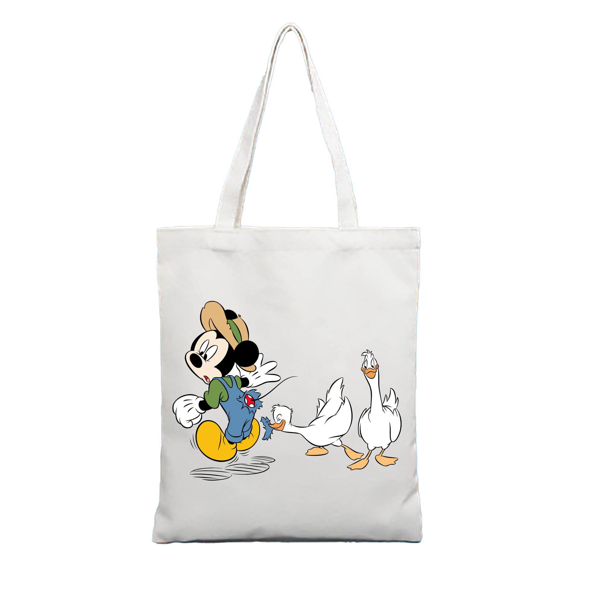 （画像用） ミッキーマウス Mickey Mouse 縦型キャンバス生地手提げバッグ　トートバッグ