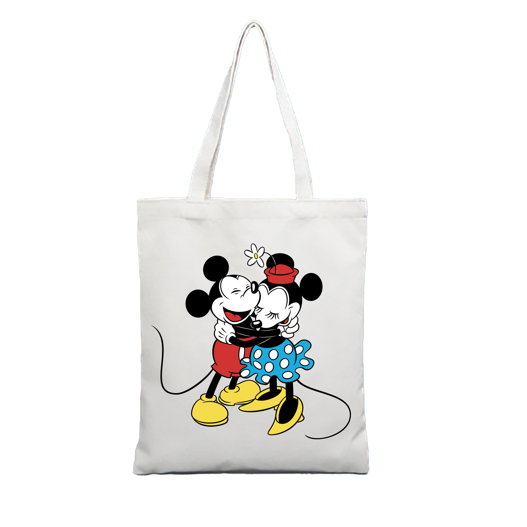 （画像用） ミッキーマウス Mickey Mouse 縦型キャンバス生地手提げバッグ　トートバッグ