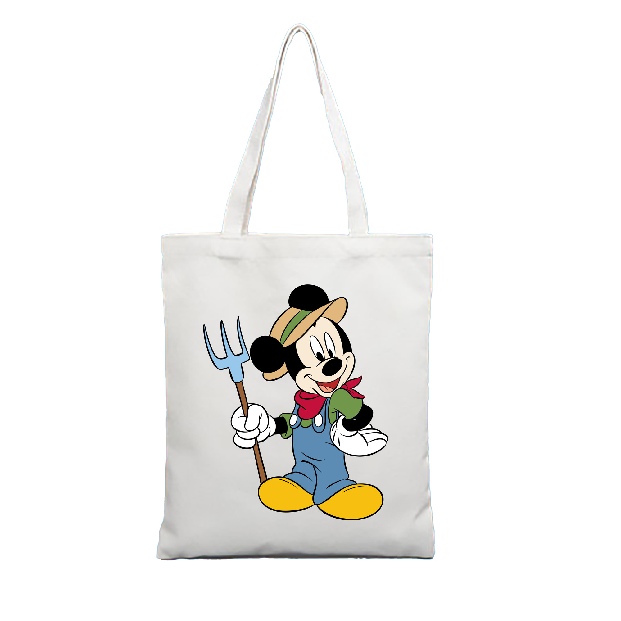 （画像用） ミッキーマウス Mickey Mouse 縦型キャンバス生地手提げバッグ　トートバッグ