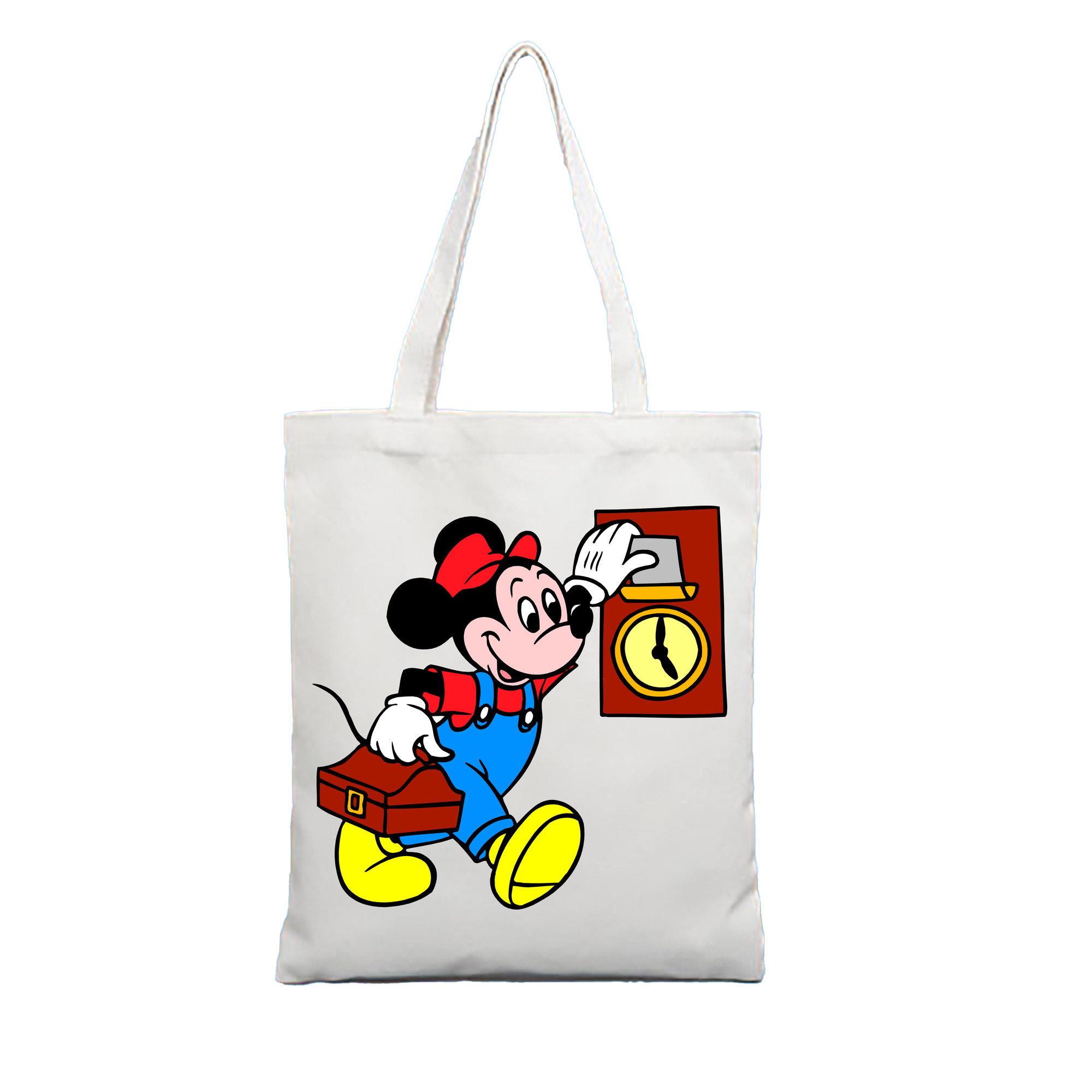 （画像用） ミッキーマウス Mickey Mouse 縦型キャンバス生地手提げバッグ　トートバッグ