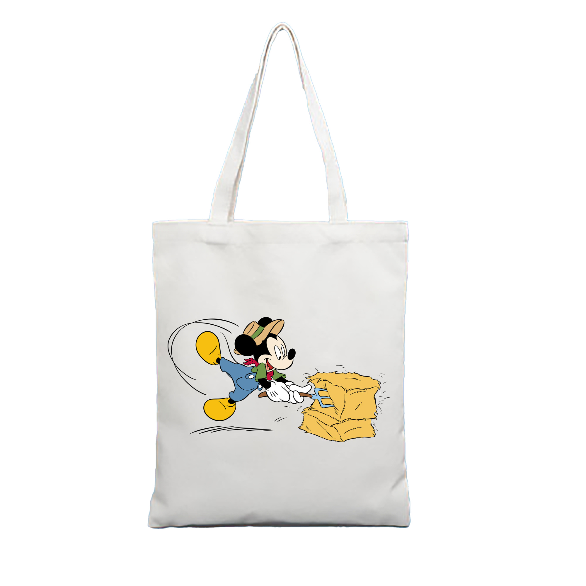 （画像用） ミッキーマウス Mickey Mouse 縦型キャンバス生地手提げバッグ　トートバッグ