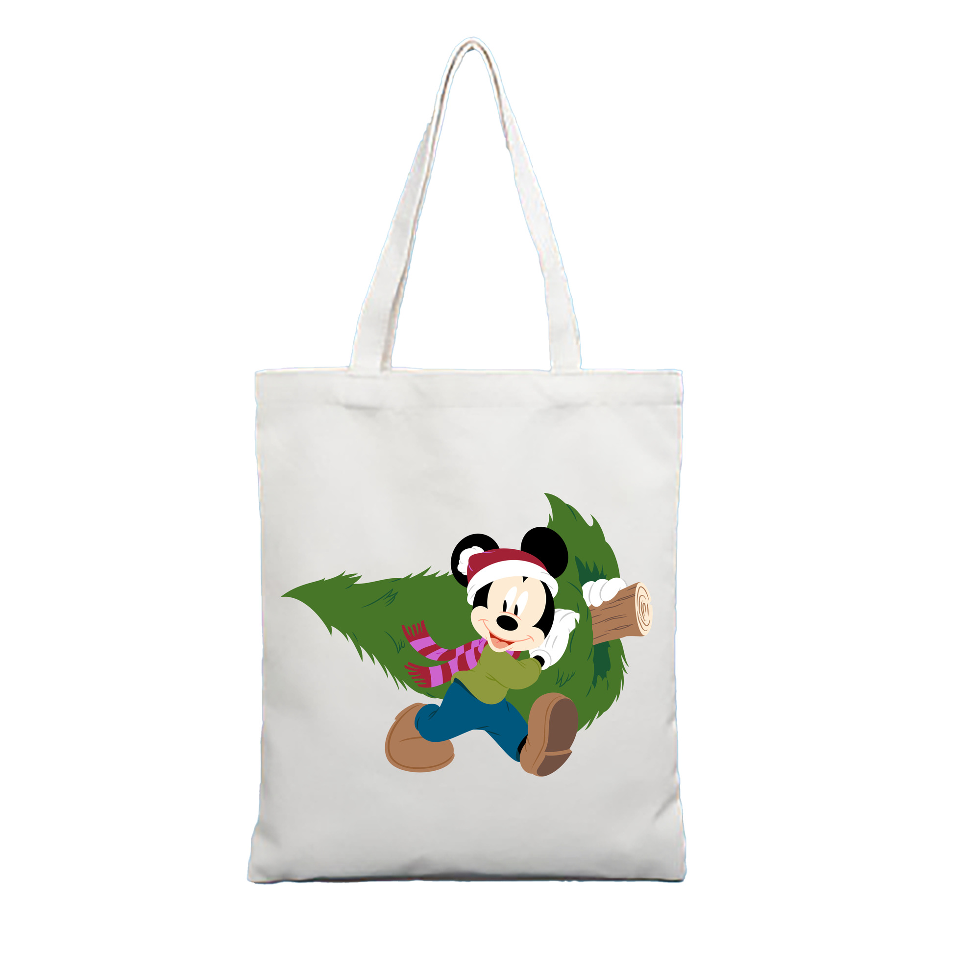 （画像用） ミッキーマウス Mickey Mouse 縦型キャンバス生地手提げバッグ　トートバッグ