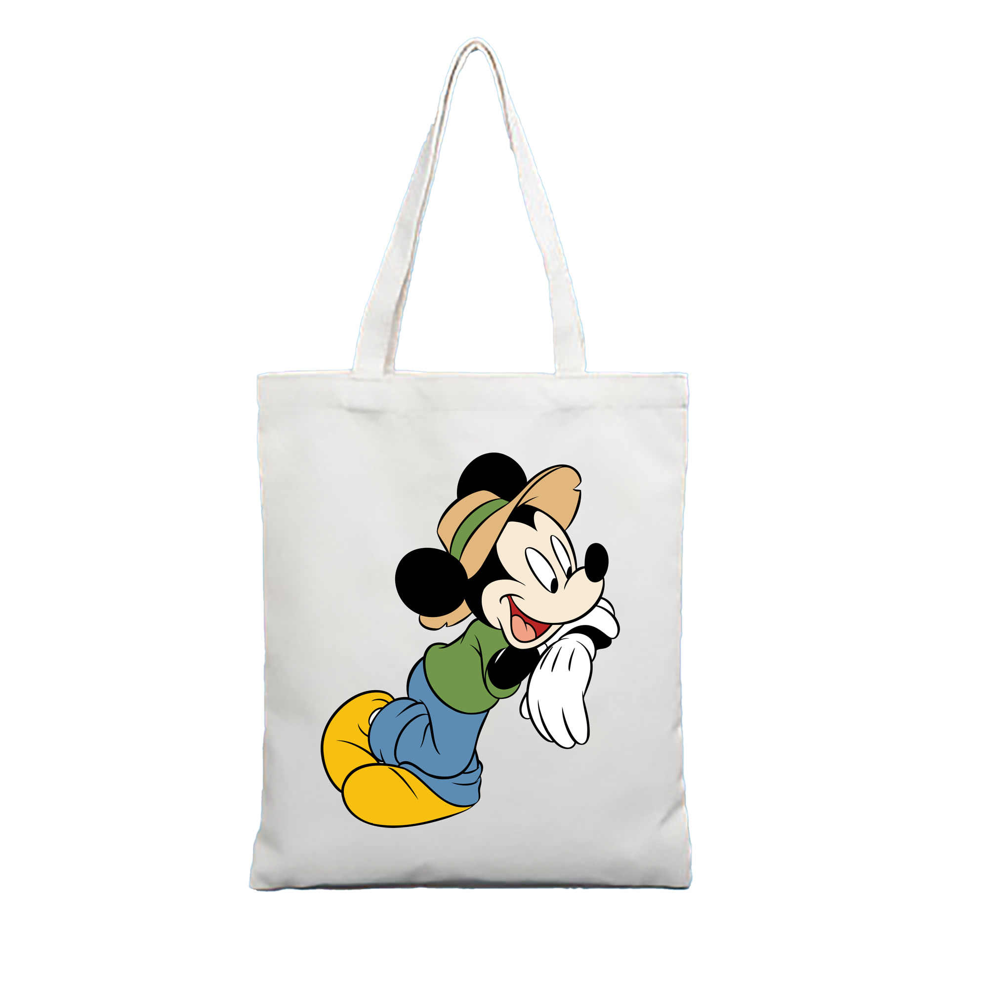 （画像用） ミッキーマウス Mickey Mouse 縦型キャンバス生地手提げバッグ　トートバッグ