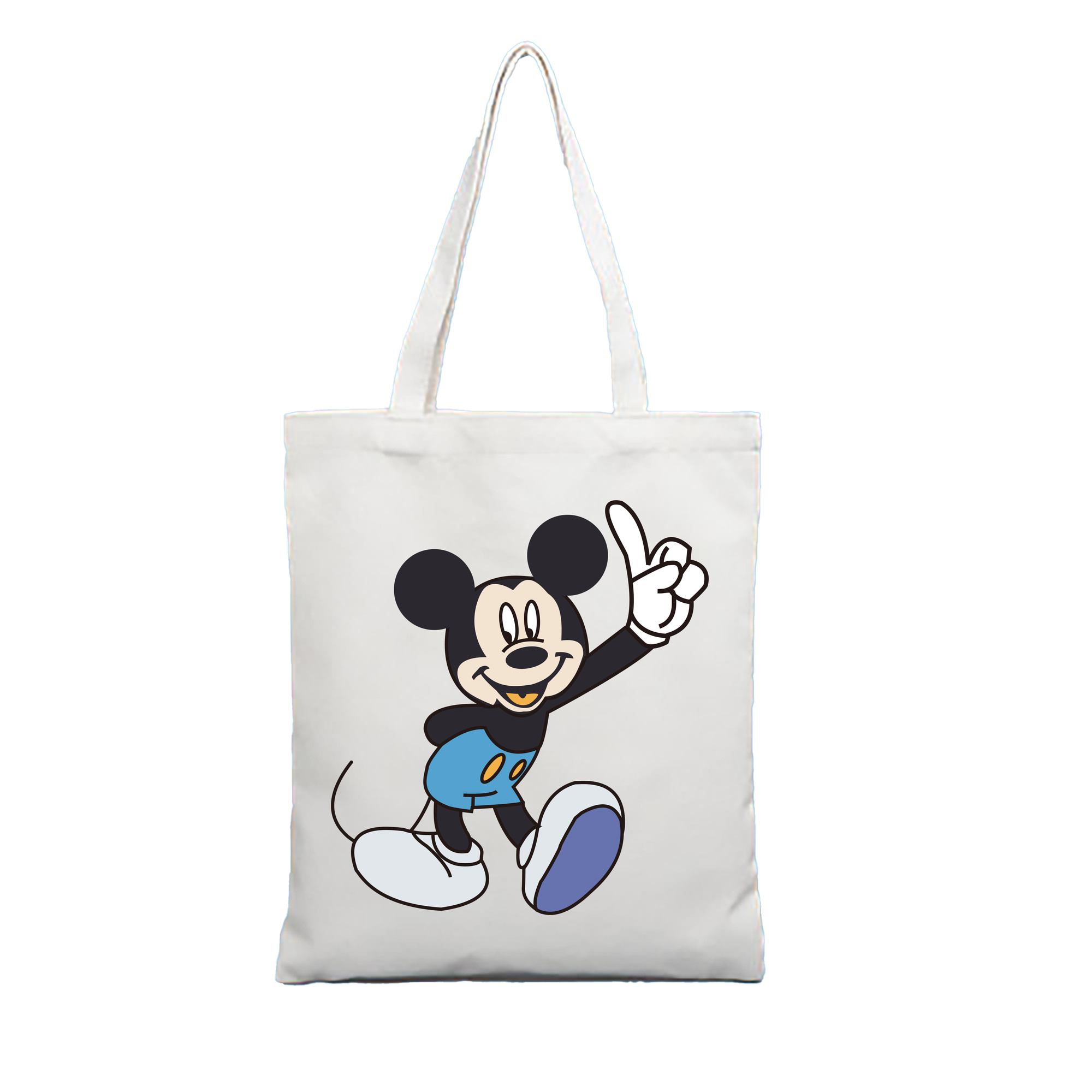 （画像用） ミッキーマウス Mickey Mouse 縦型キャンバス生地手提げバッグ　トートバッグ