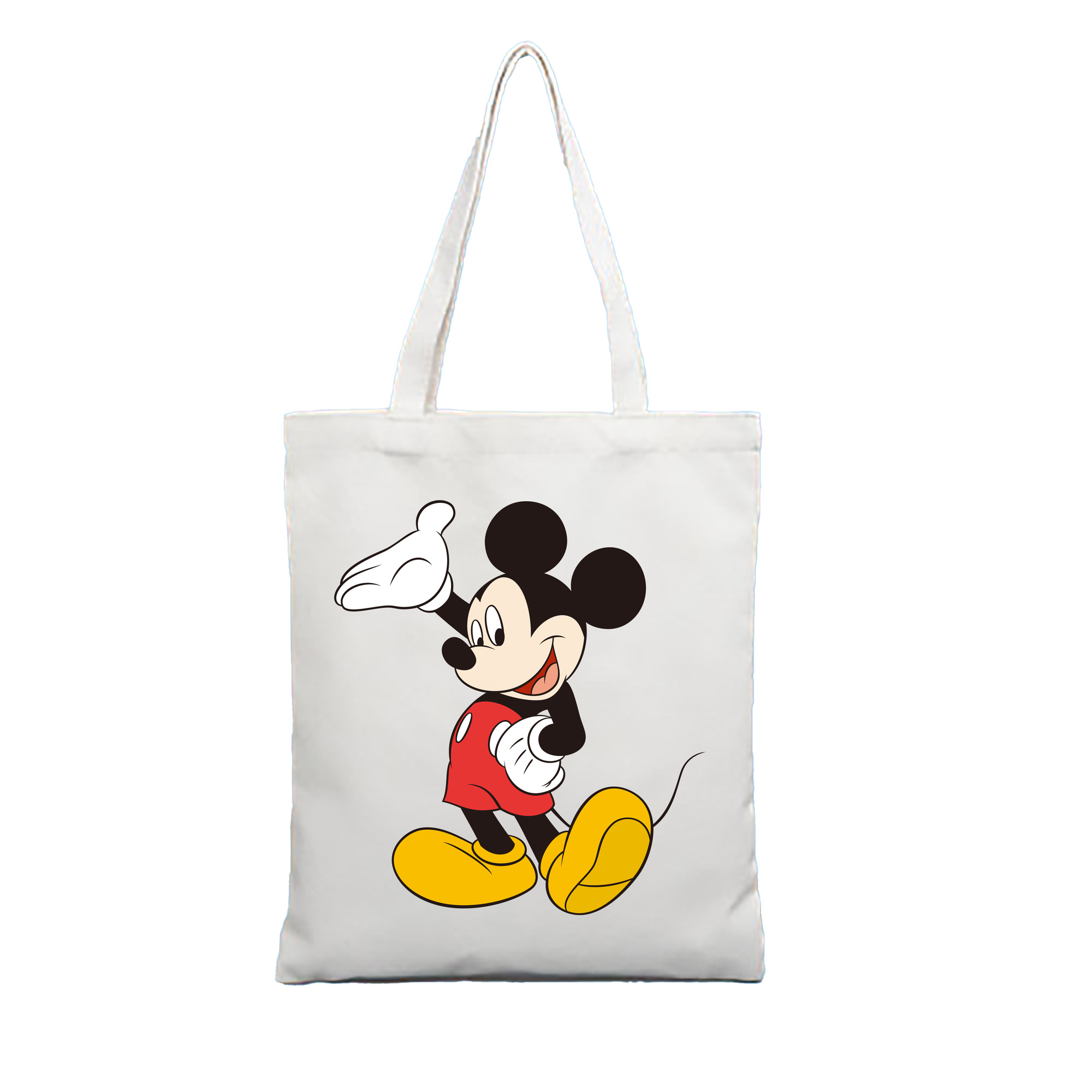 （画像用） ミッキーマウス Mickey Mouse 縦型キャンバス生地手提げバッグ　トートバッグ