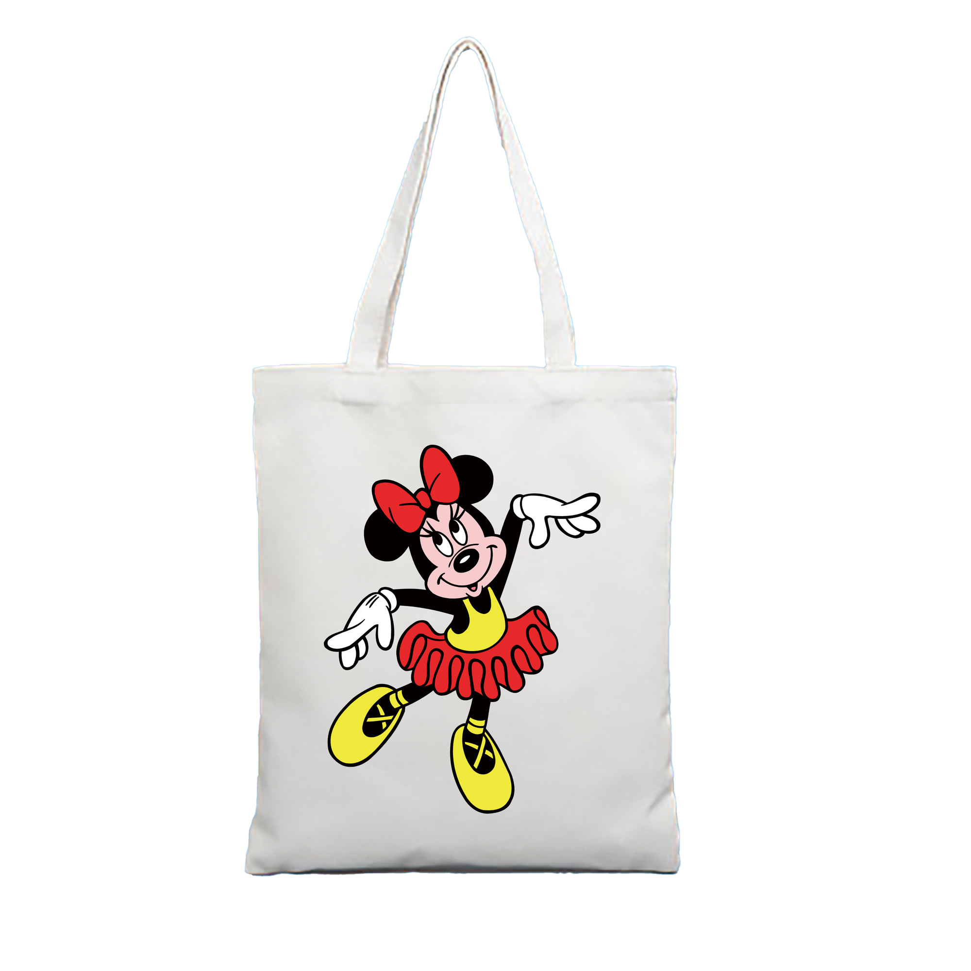 （画像用） ミッキーマウス Mickey Mouse 縦型キャンバス生地手提げバッグ　トートバッグ