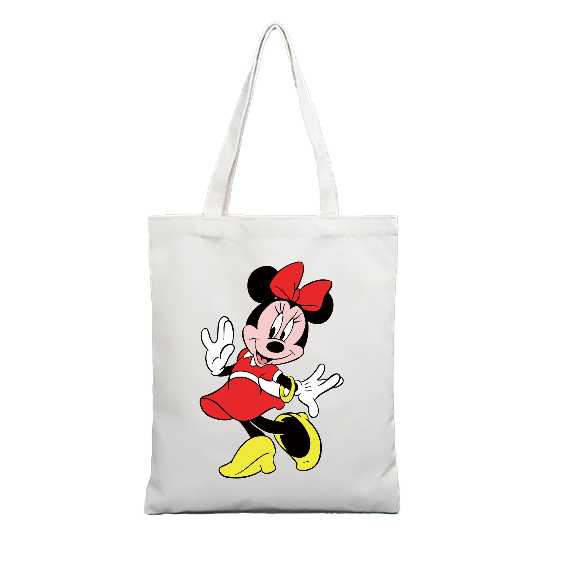 （画像用） ミッキーマウス Mickey Mouse 縦型キャンバス生地手提げバッグ　トートバッグ