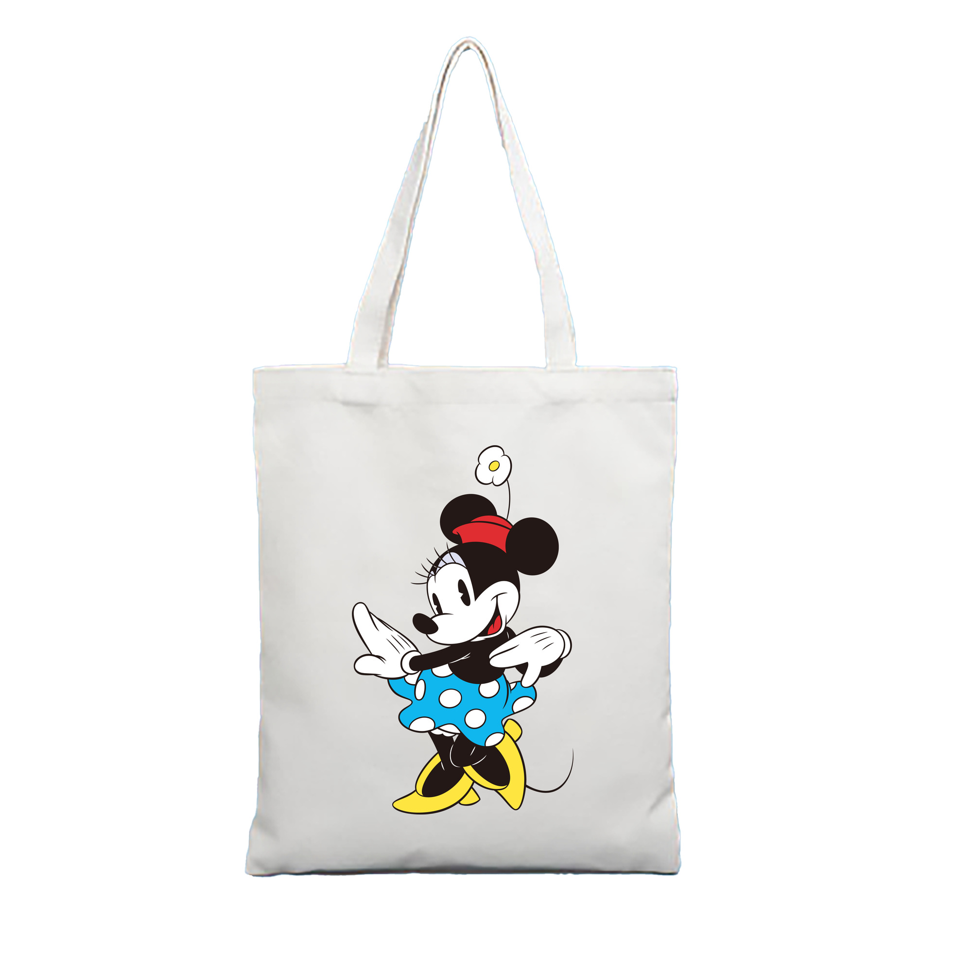 （画像用） ミッキーマウス Mickey Mouse 縦型キャンバス生地手提げバッグ　トートバッグ