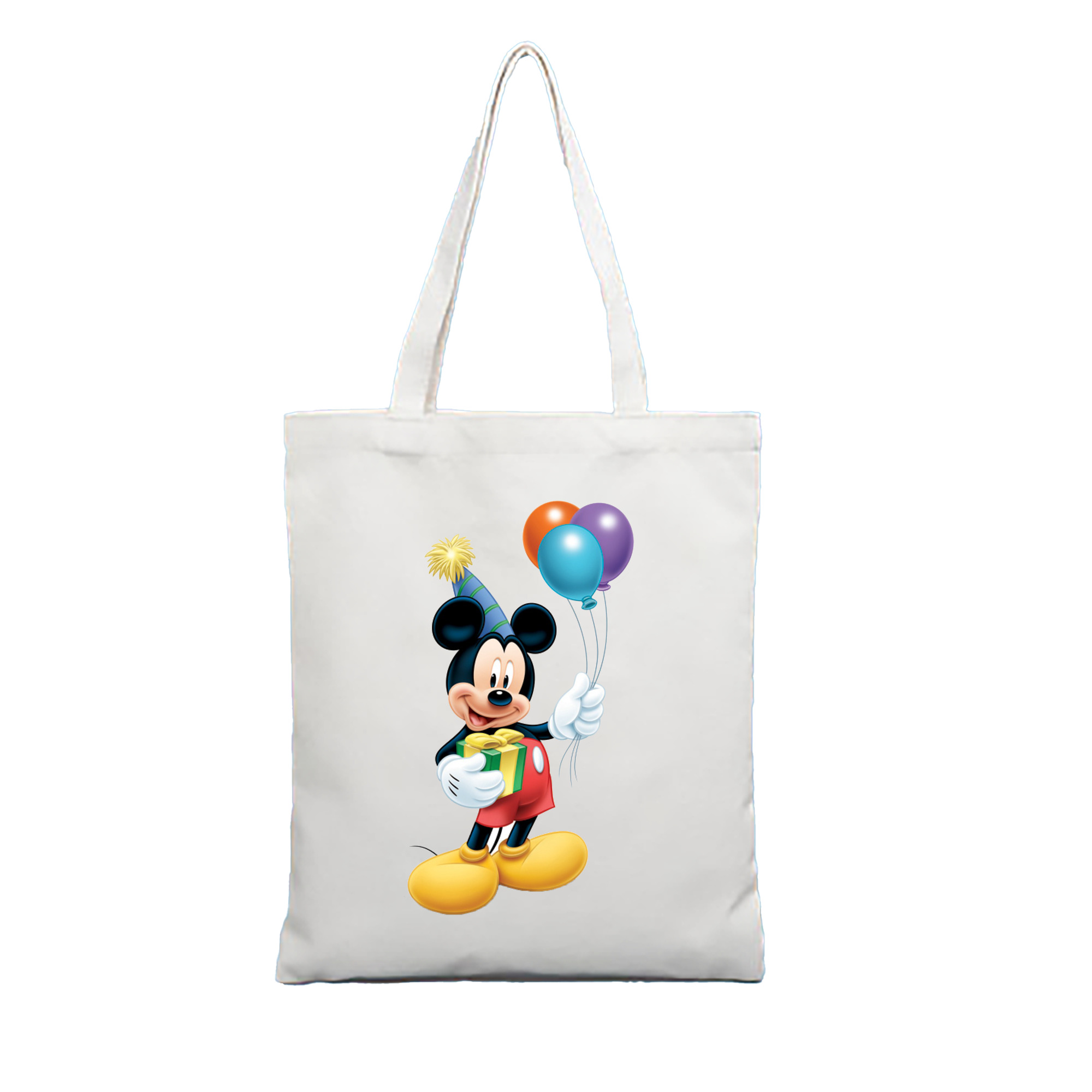 （画像用） ミッキーマウス Mickey Mouse 縦型キャンバス生地手提げバッグ　トートバッグ