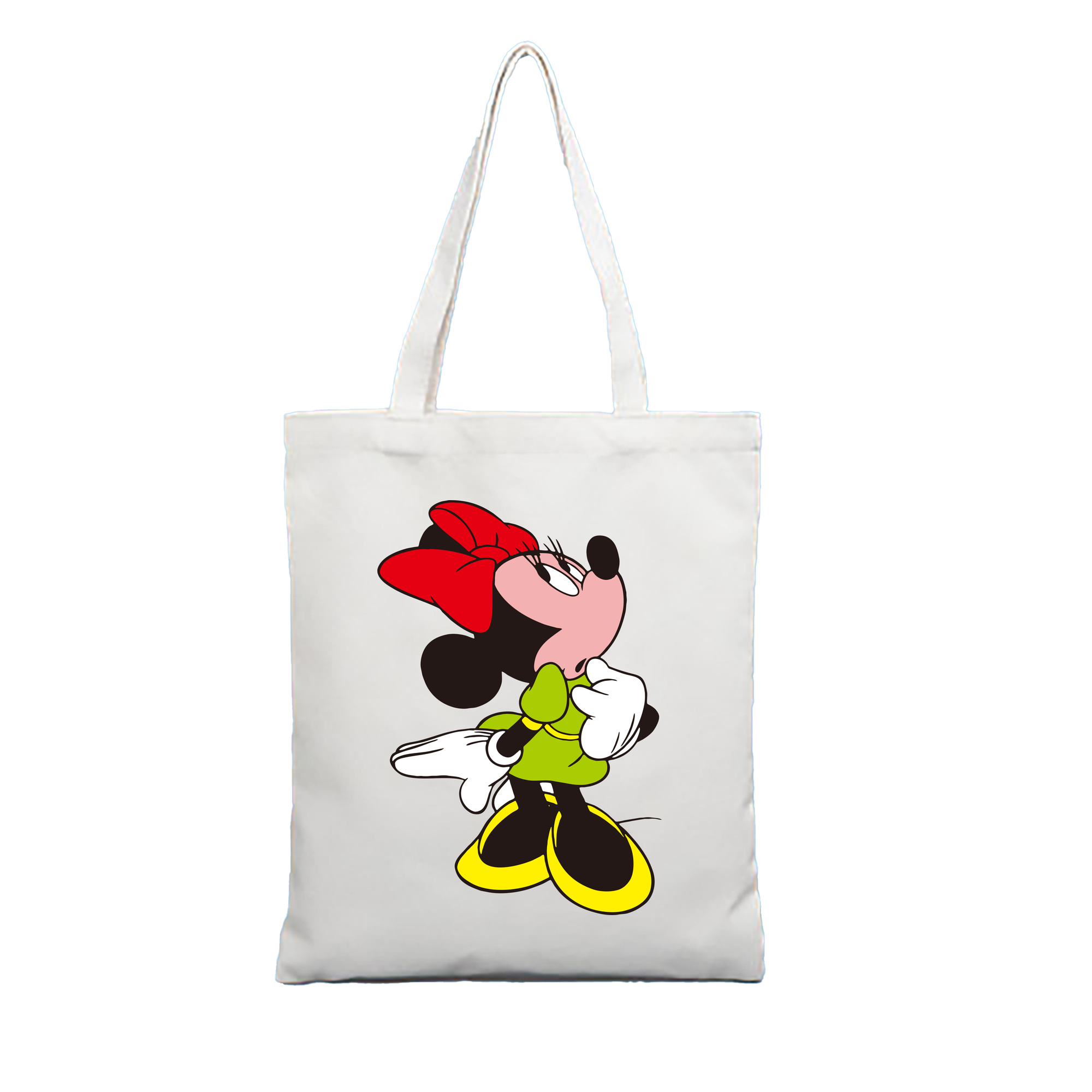 （画像用） ミッキーマウス Mickey Mouse 縦型キャンバス生地手提げバッグ　トートバッグ