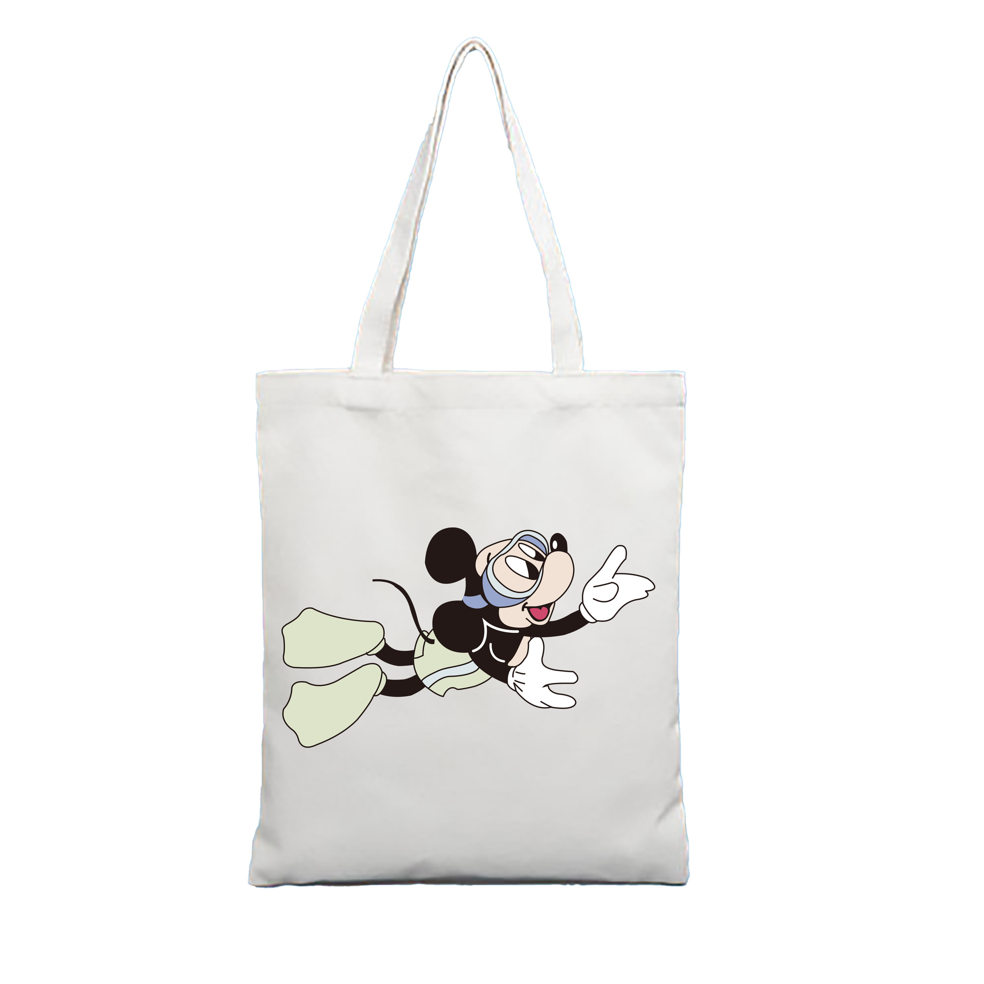 （画像用） ミッキーマウス Mickey Mouse 縦型キャンバス生地手提げバッグ　トートバッグ