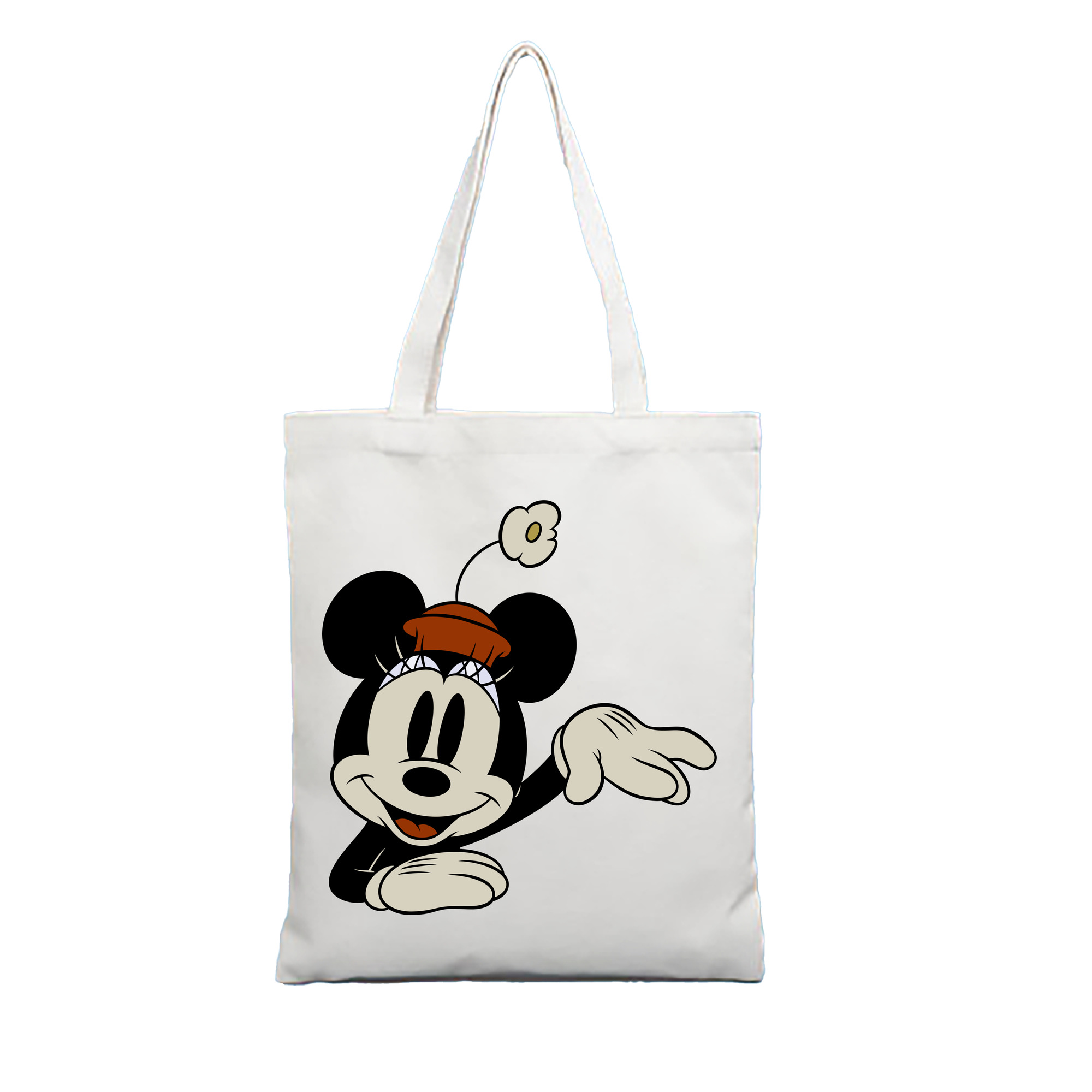 （画像用） ミッキーマウス Mickey Mouse 縦型キャンバス生地手提げバッグ　トートバッグ