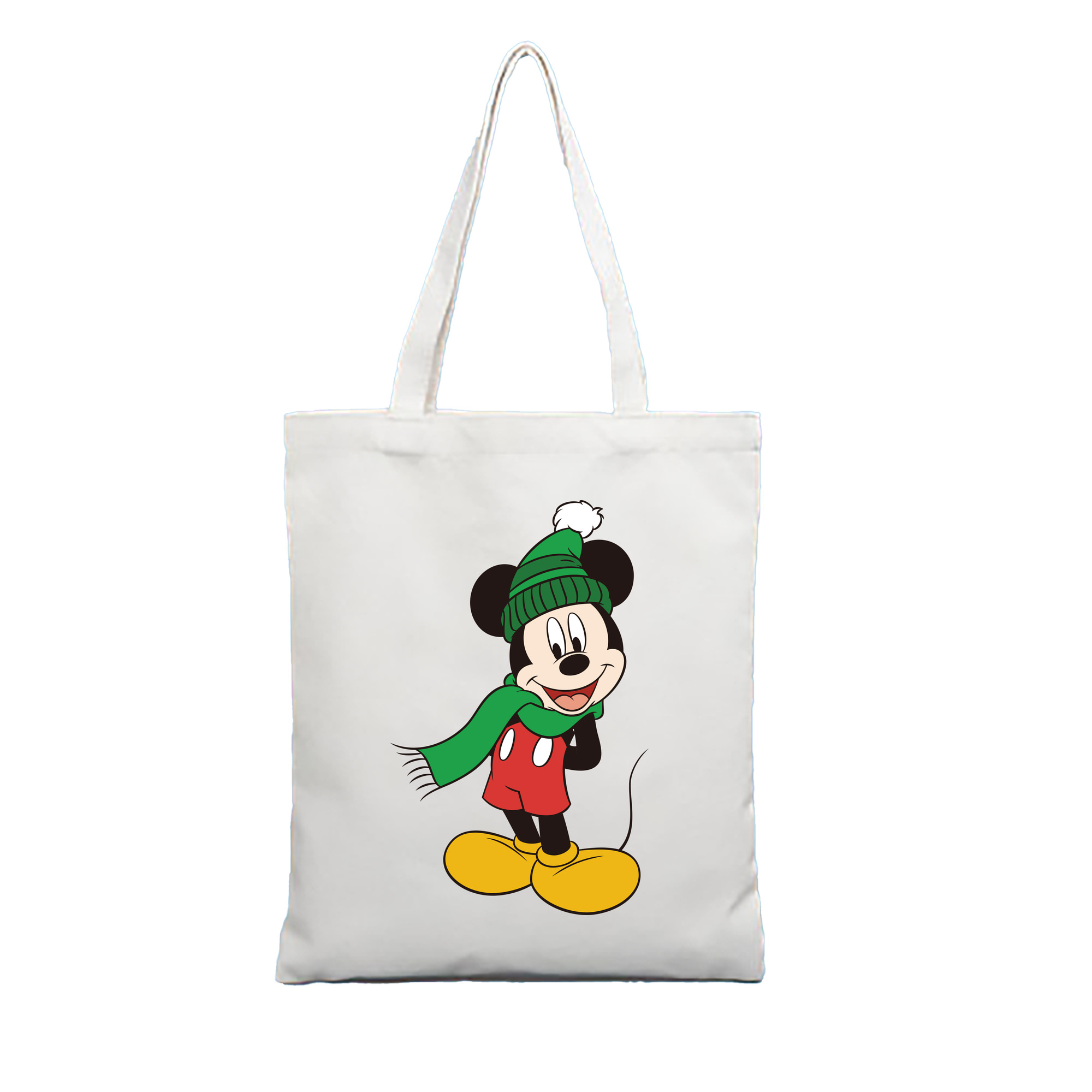 （画像用） ミッキーマウス Mickey Mouse 縦型キャンバス生地手提げバッグ　トートバッグ