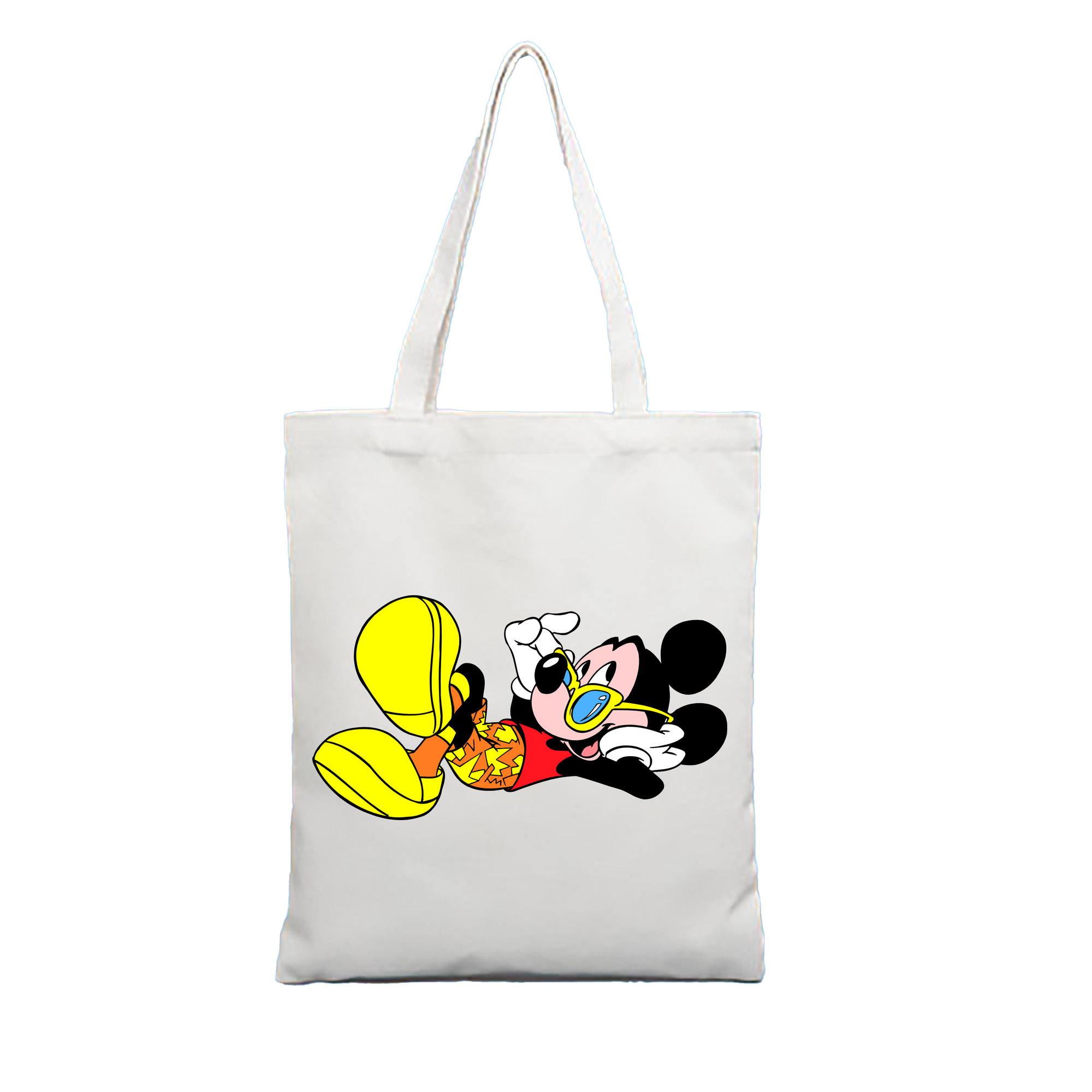 （画像用） ミッキーマウス Mickey Mouse 縦型キャンバス生地手提げバッグ　トートバッグ