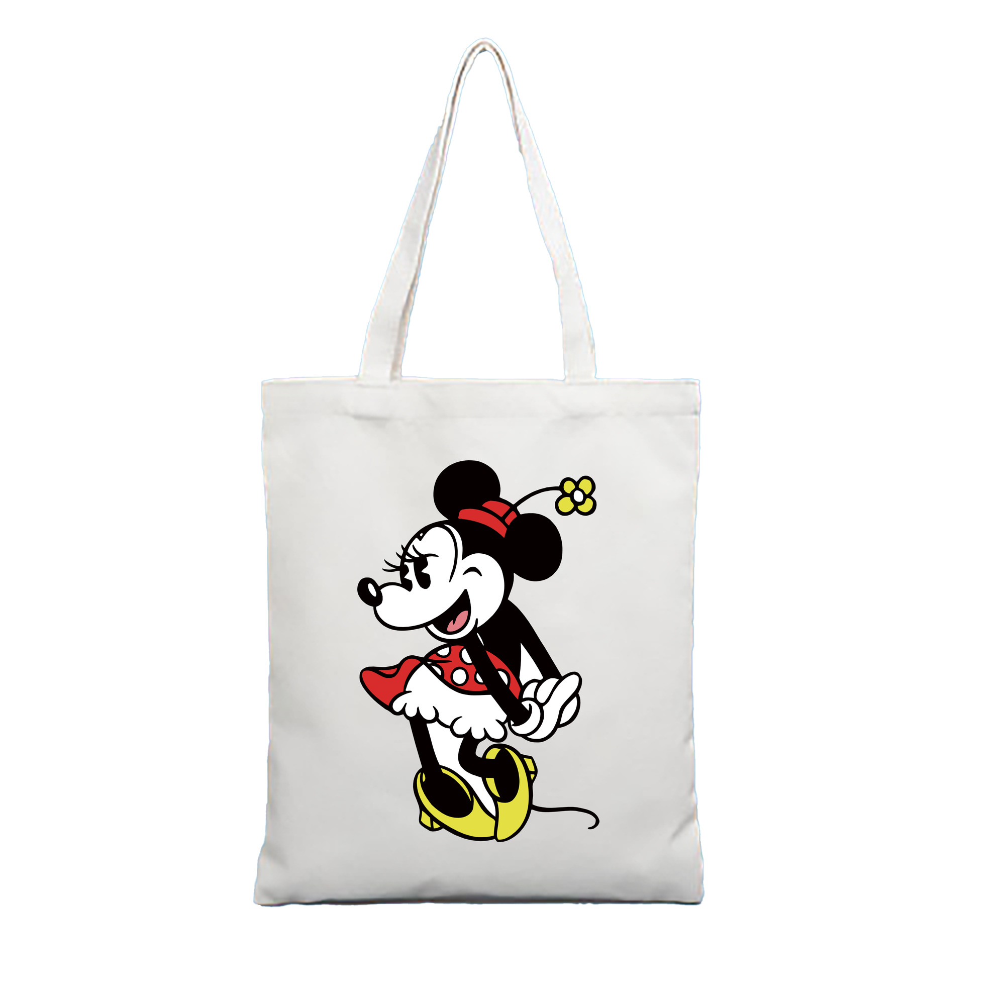 （画像用） ミッキーマウス Mickey Mouse 縦型キャンバス生地手提げバッグ　トートバッグ