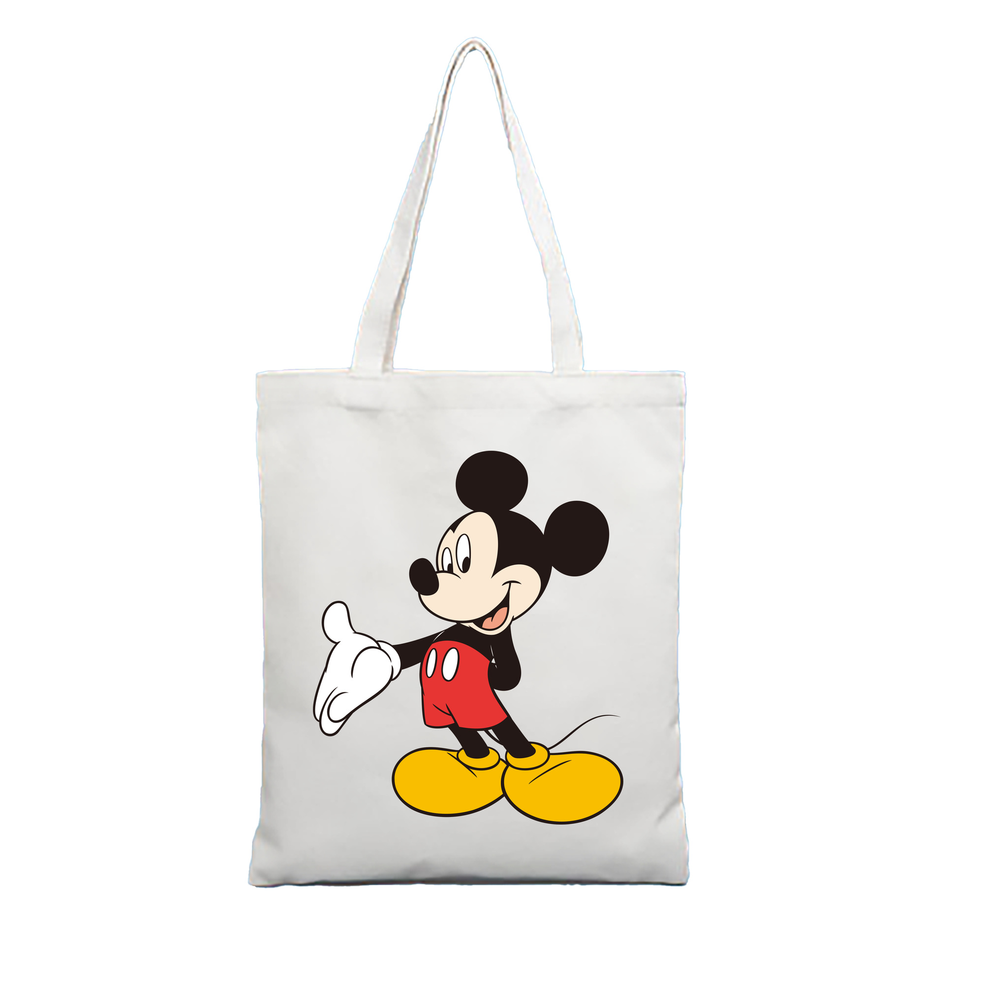 （画像用） ミッキーマウス Mickey Mouse 縦型キャンバス生地手提げバッグ　トートバッグ