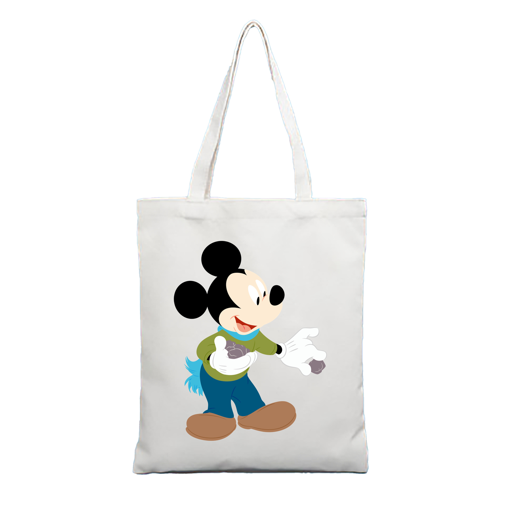 （画像用） ミッキーマウス Mickey Mouse 縦型キャンバス生地手提げバッグ　トートバッグ